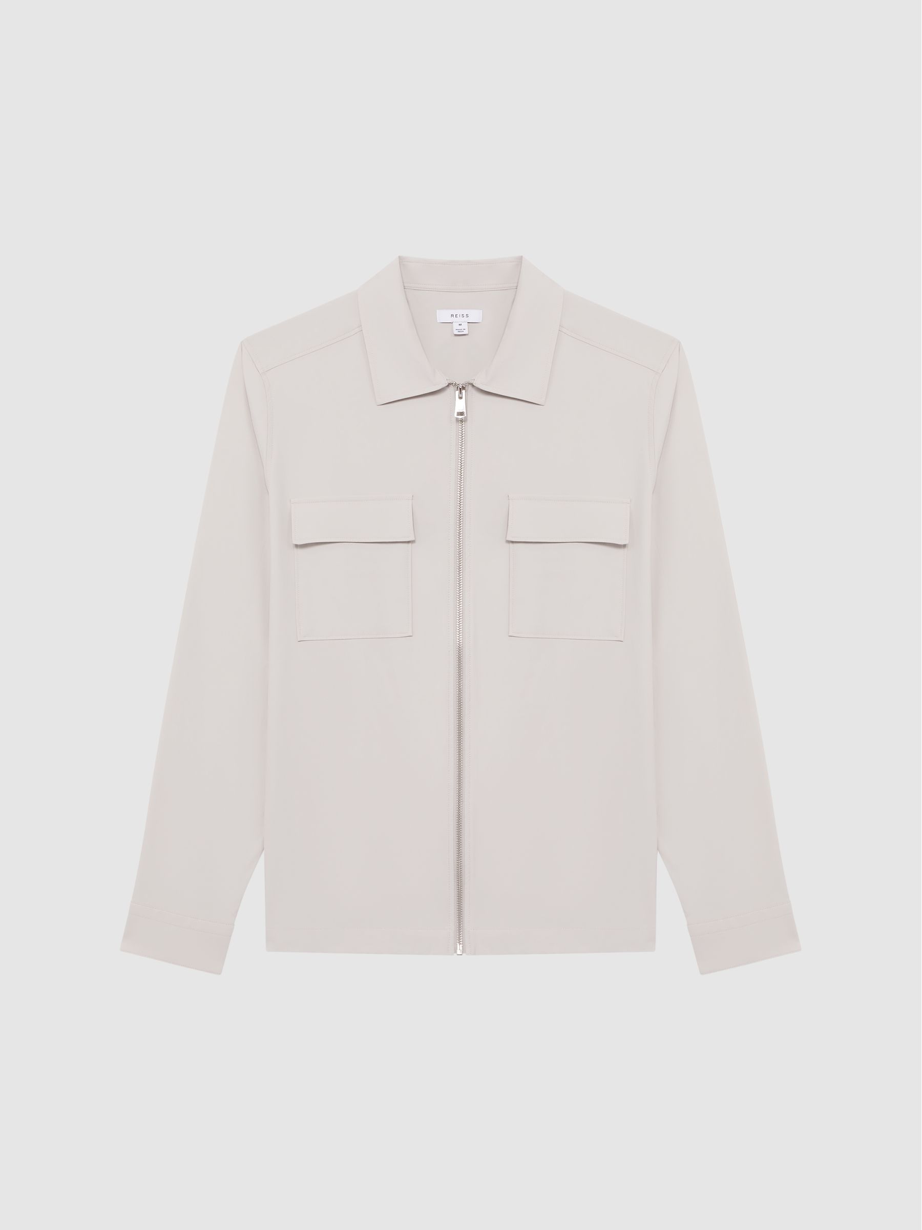 Technical Pocket Zip Through Jacket in Stone - Image 2 of 6