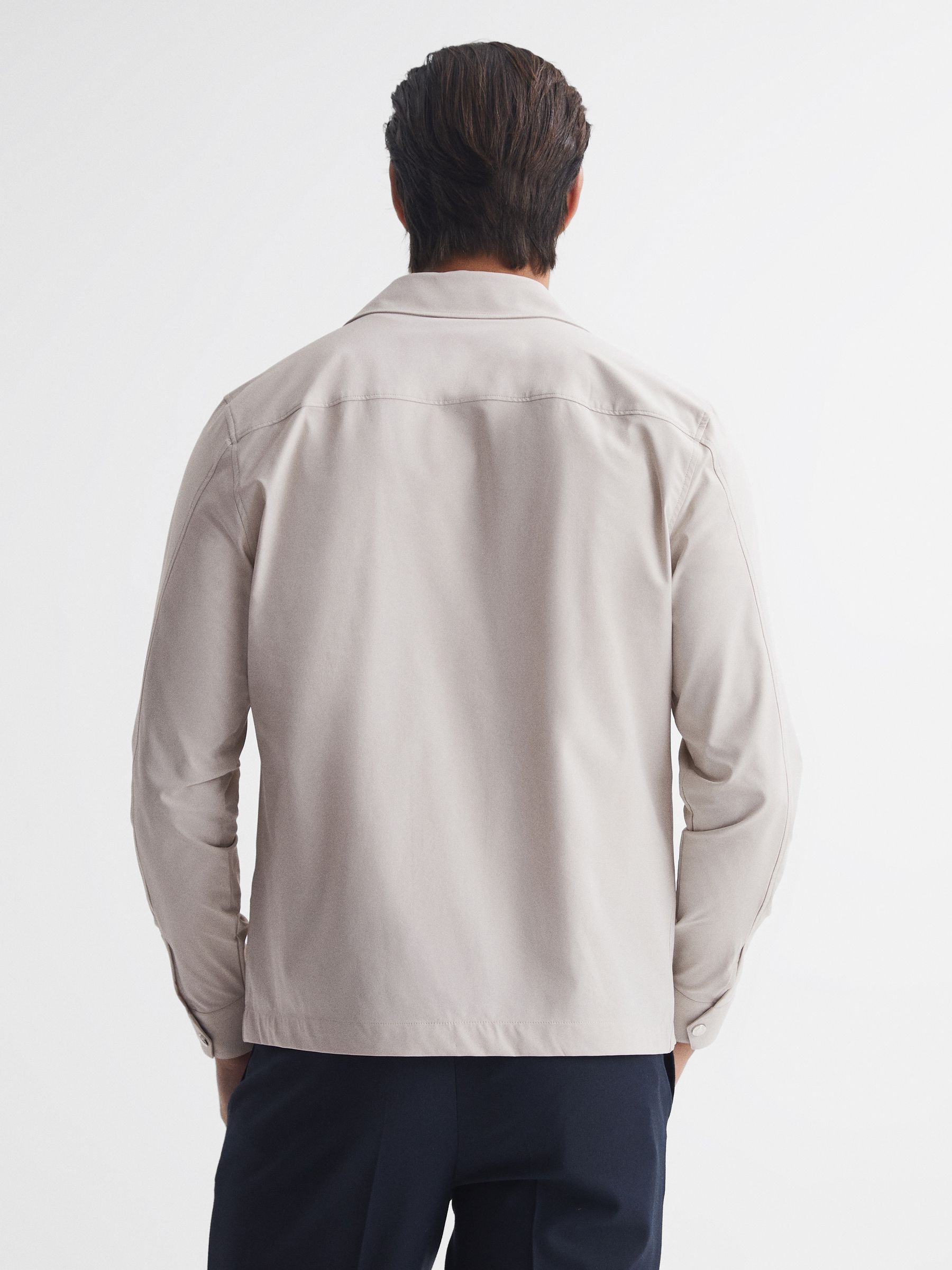 Technical Pocket Zip Through Jacket in Stone - Image 5 of 6