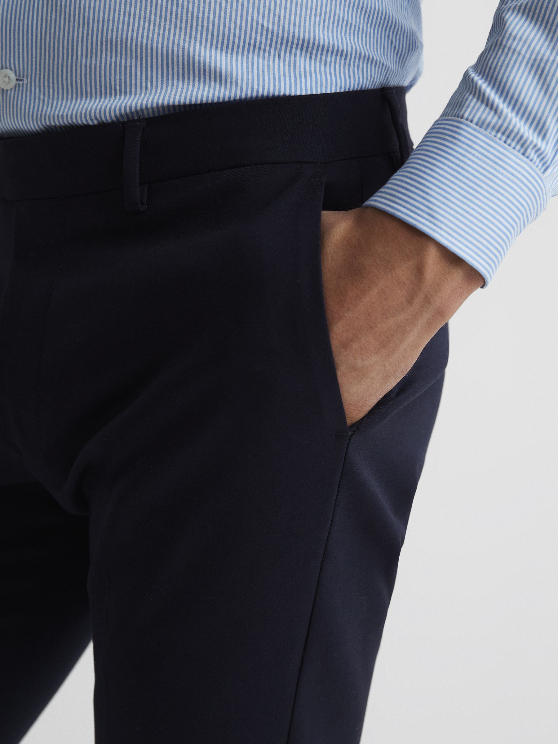 Slim Fit Chinos in Navy - Image 4 of 5