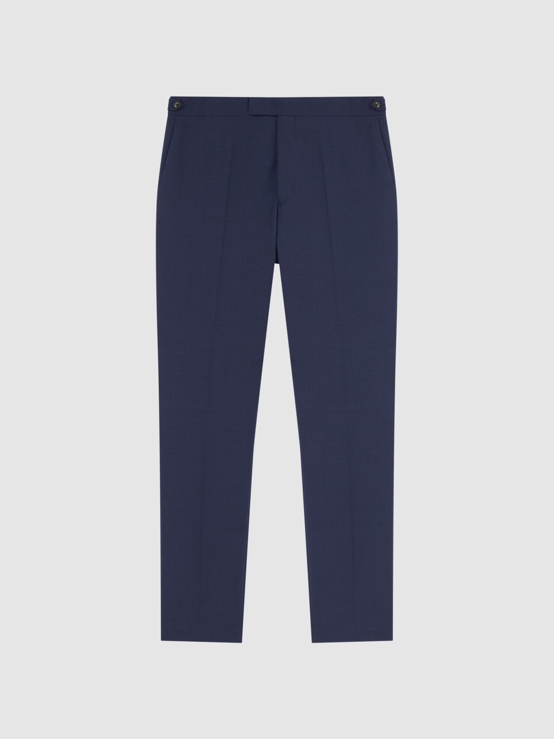 Slim Fit Wool Blend Trousers in Bright Blue - Image 2 of 6