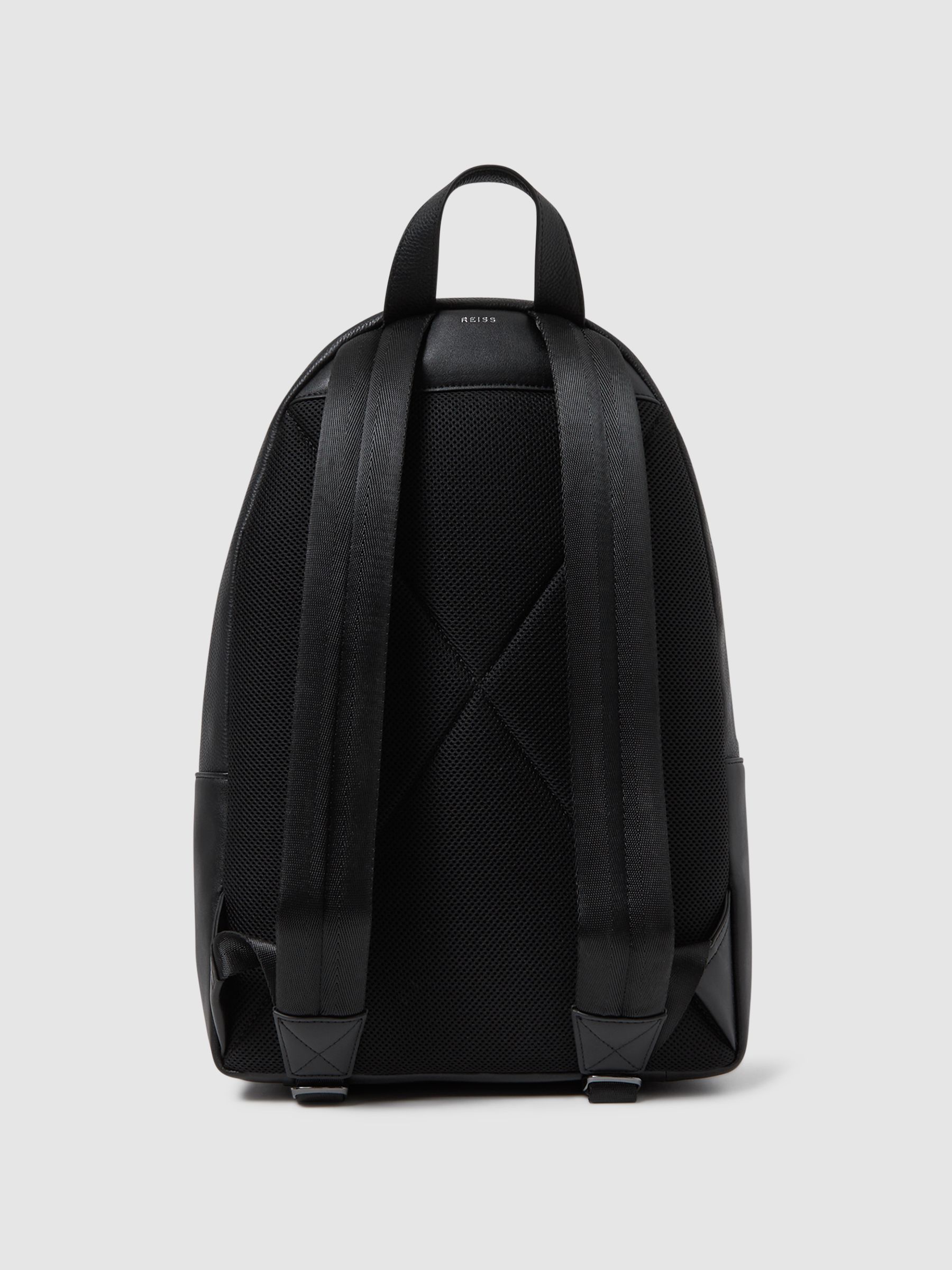 Leather Zipped Backpack in Black - Image 5 of 5