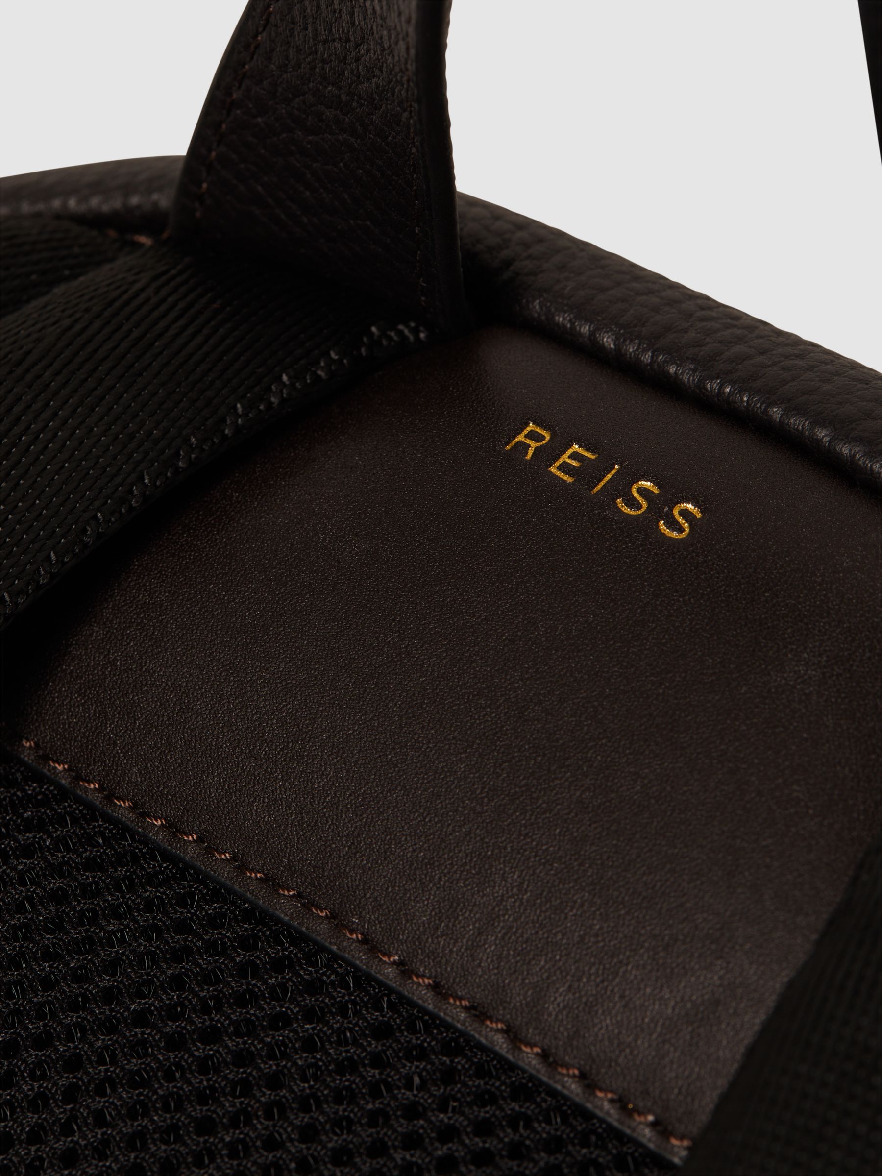 Leather Zipped Backpack in Dark Brown - Image 4 of 5