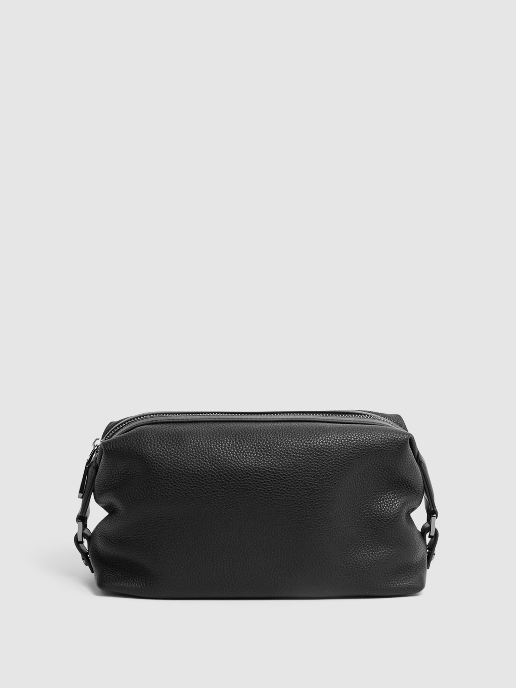 Leather Washbag in Black - Image 1 of 5