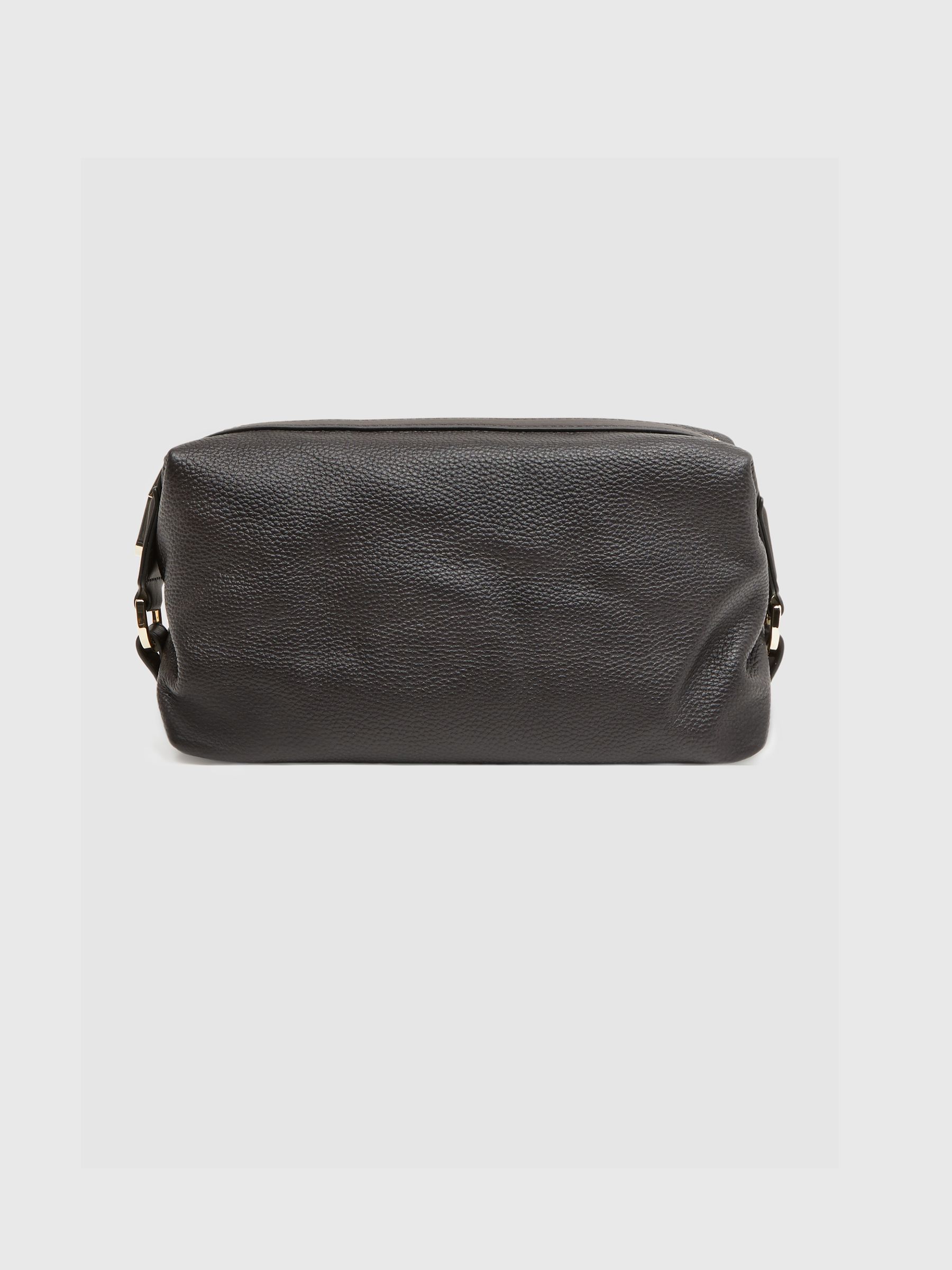 Leather Washbag in Chocolate - Image 3 of 4