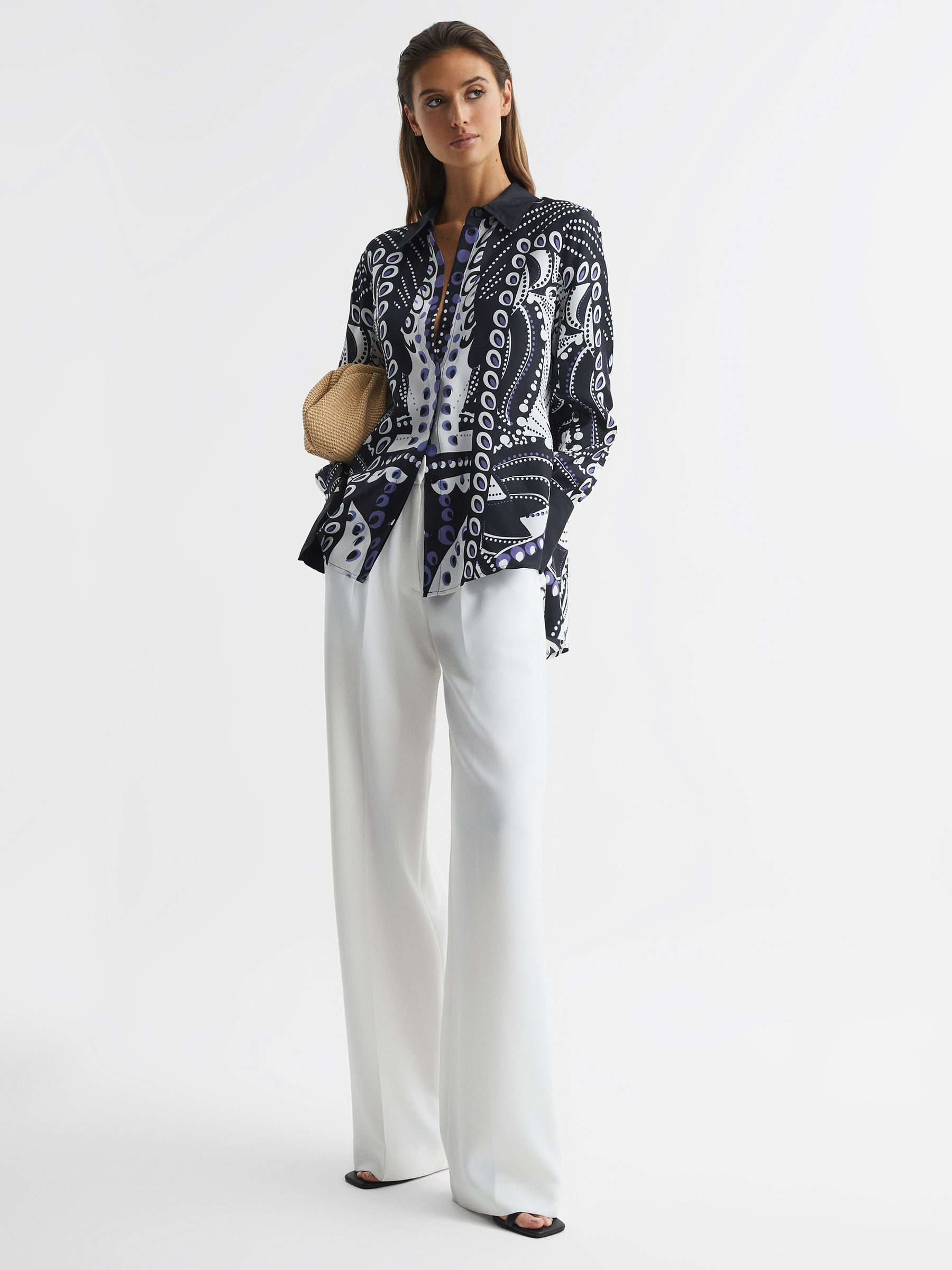 Scarf Printed Shirt in Navy/White - Image 7 of 7