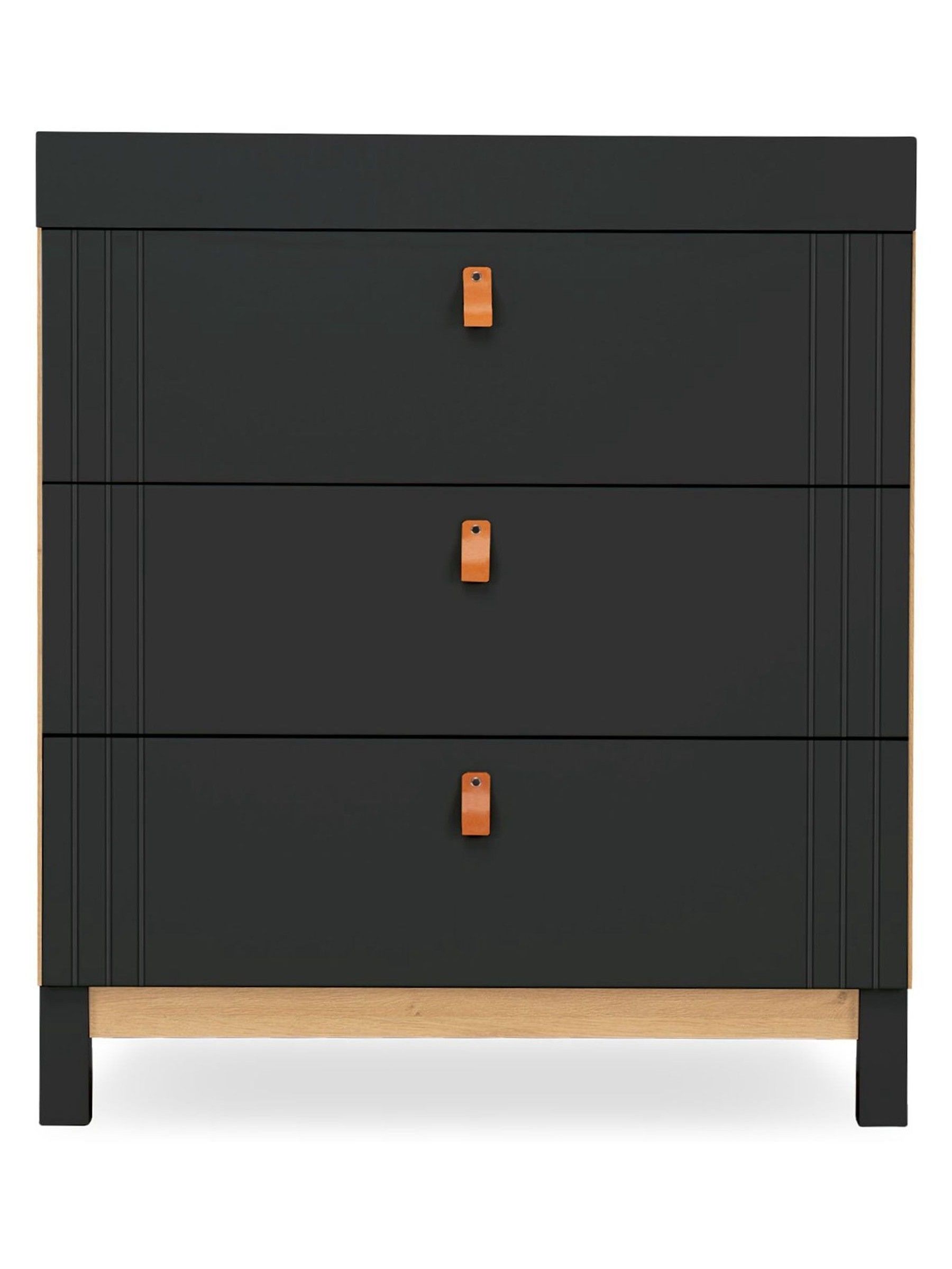Cuddleco Black Rafi Dresser Changer in Oak and White - Image 4 of 5