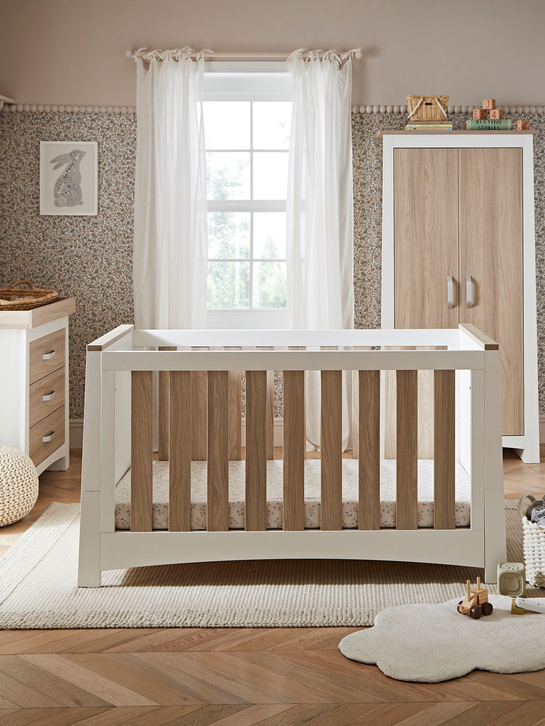 Cuddleco 3 Piece White and Ash Nursery Furniture Set - Image 1 of 8