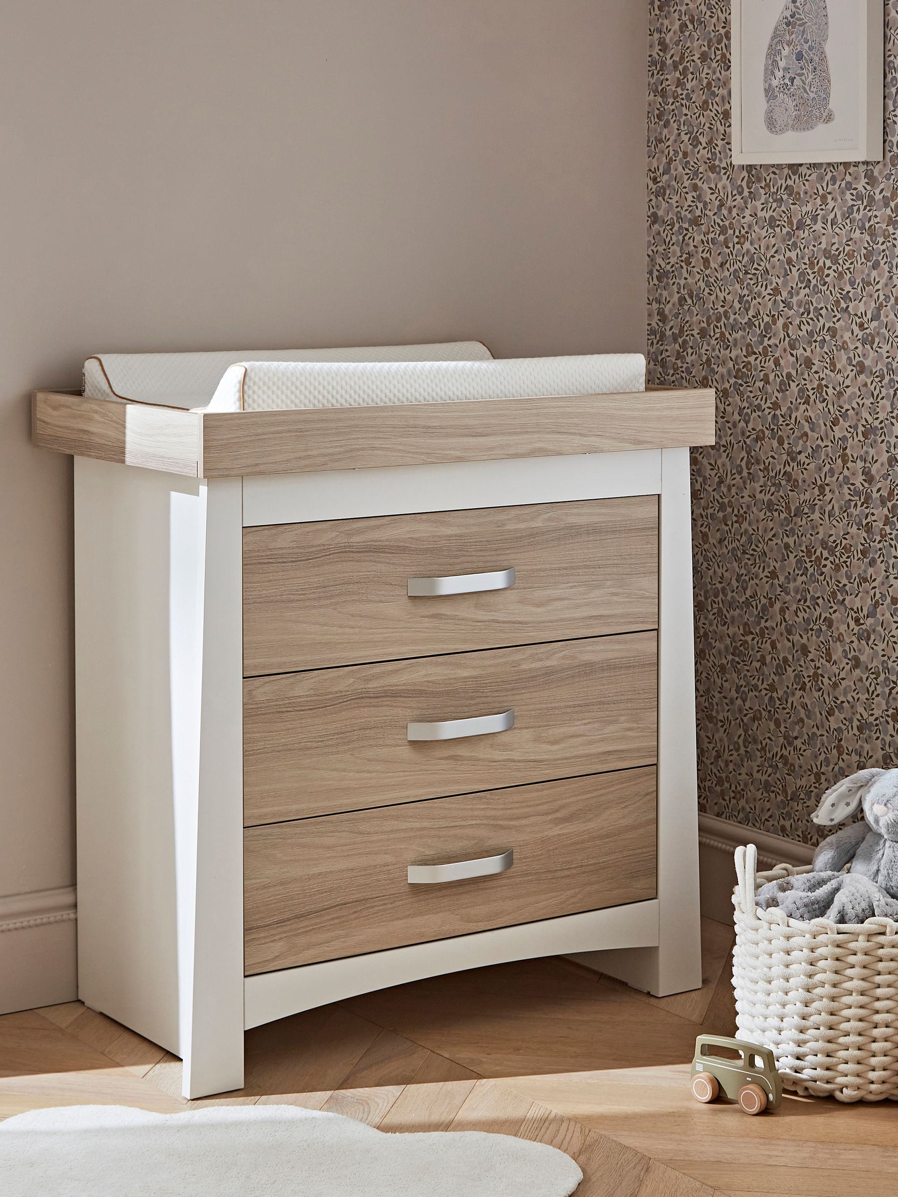 Cuddleco 3 Piece White and Ash Nursery Furniture Set - Image 3 of 8