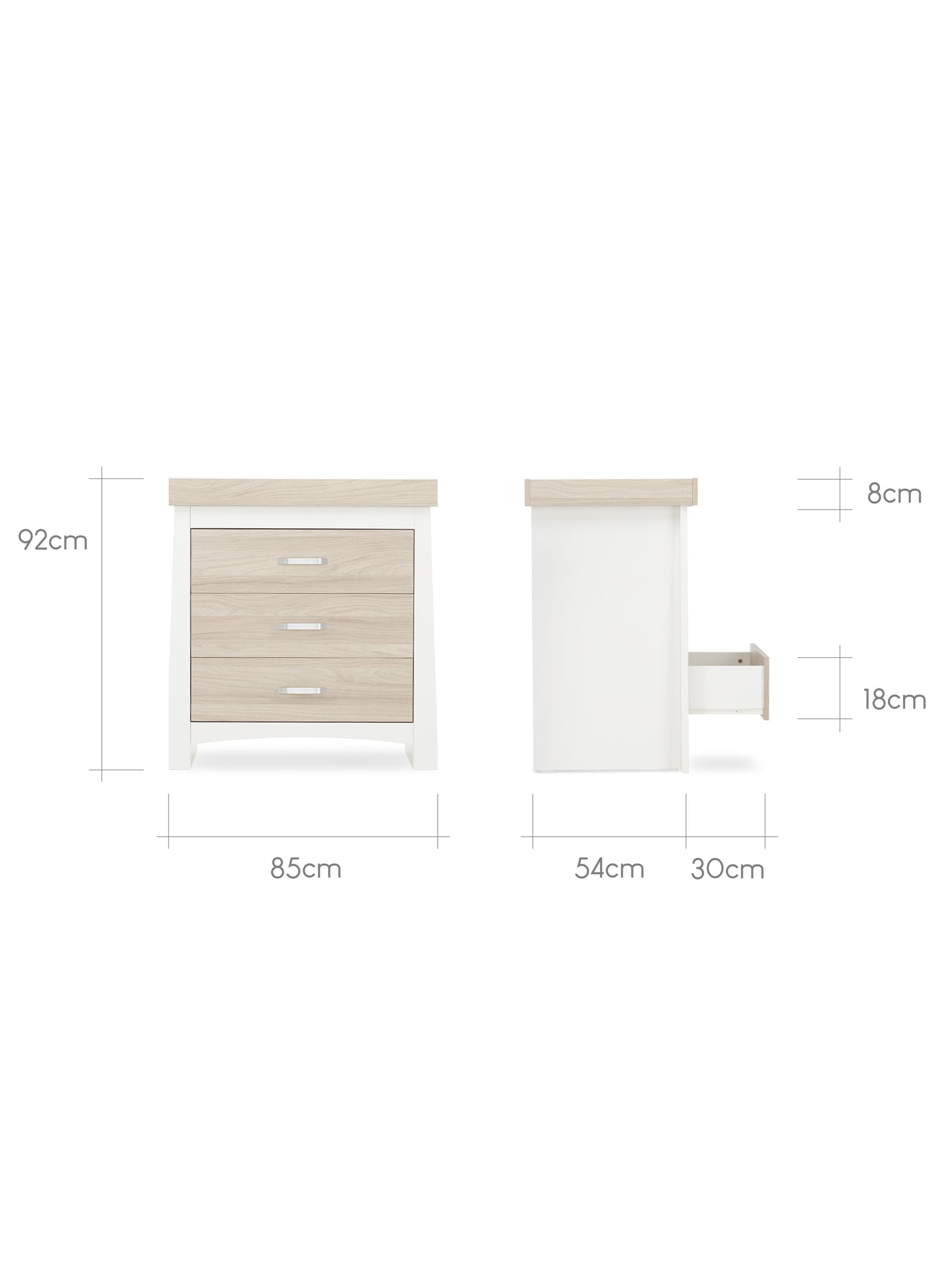 Cuddleco 3 Piece White and Ash Nursery Furniture Set - Image 7 of 8