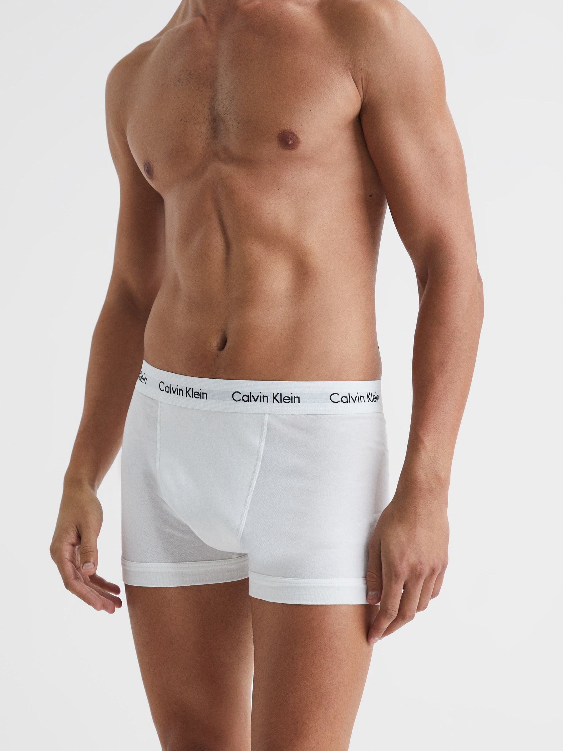 Calvin Klein Underwear 3 Pack Trunks in White - Image 3 of 5