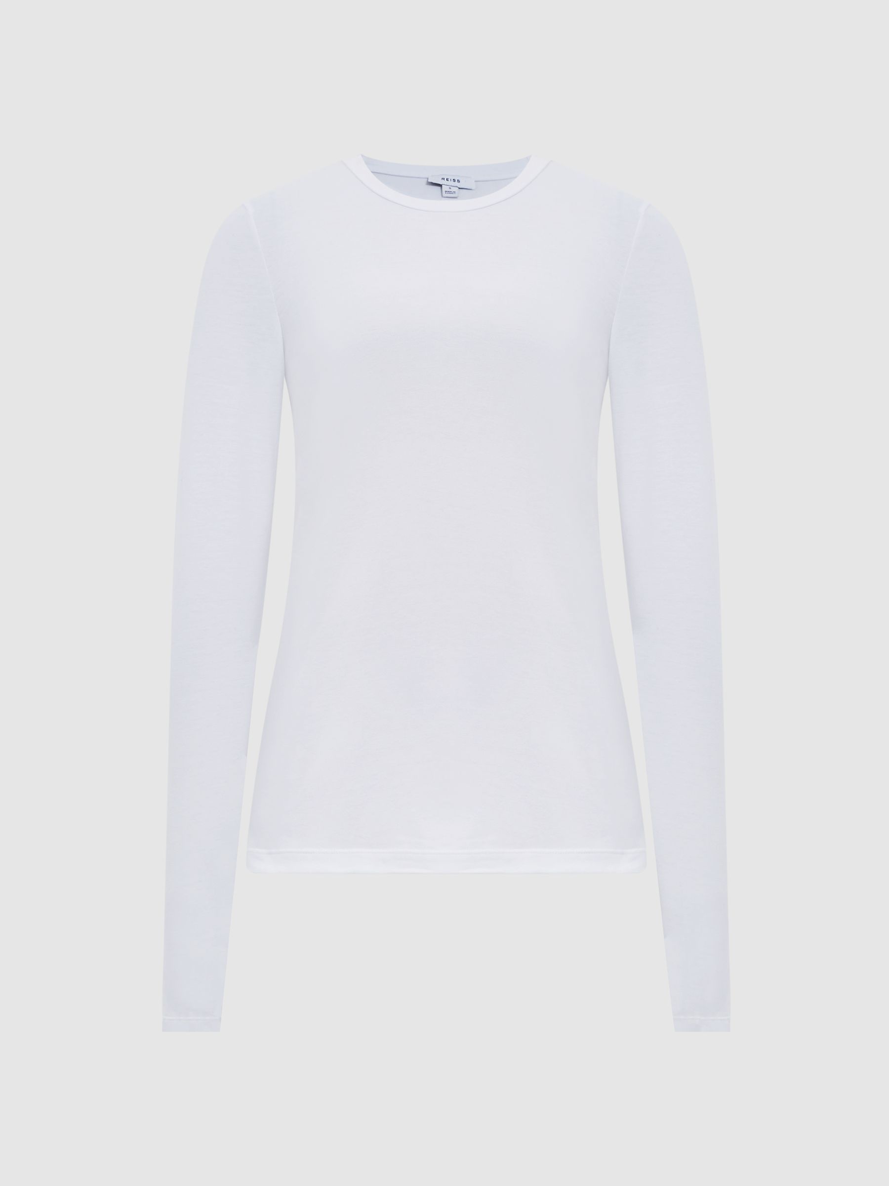 Long Sleeve Crew Neck Top in White - Image 2 of 6