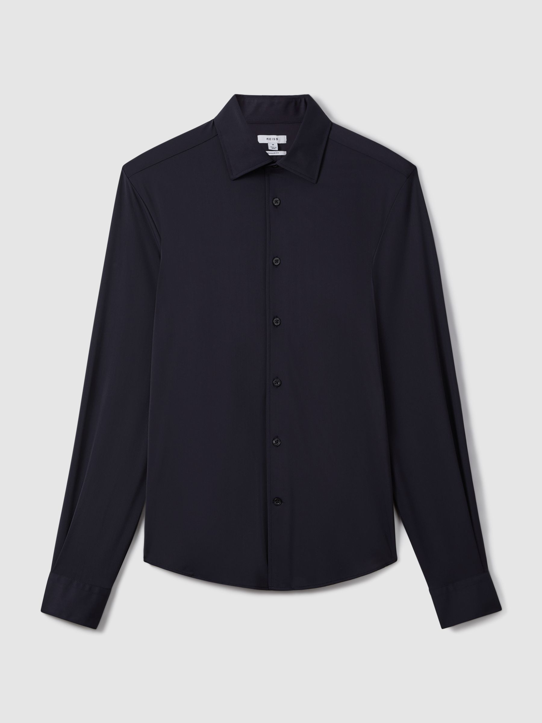 Regular Fit Button-Through Travel Shirt in Navy - Image 2 of 6