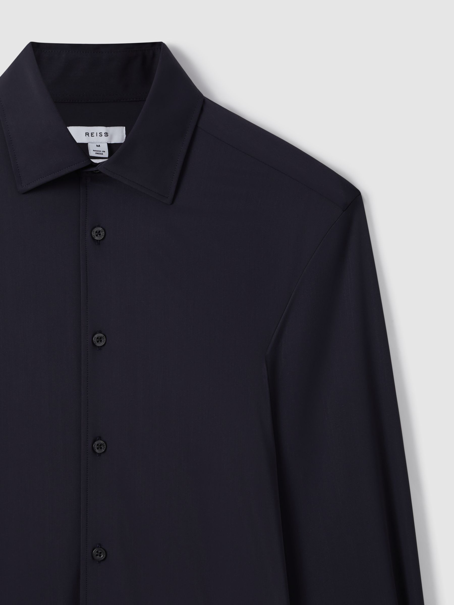 Regular Fit Button-Through Travel Shirt in Navy - Image 5 of 6