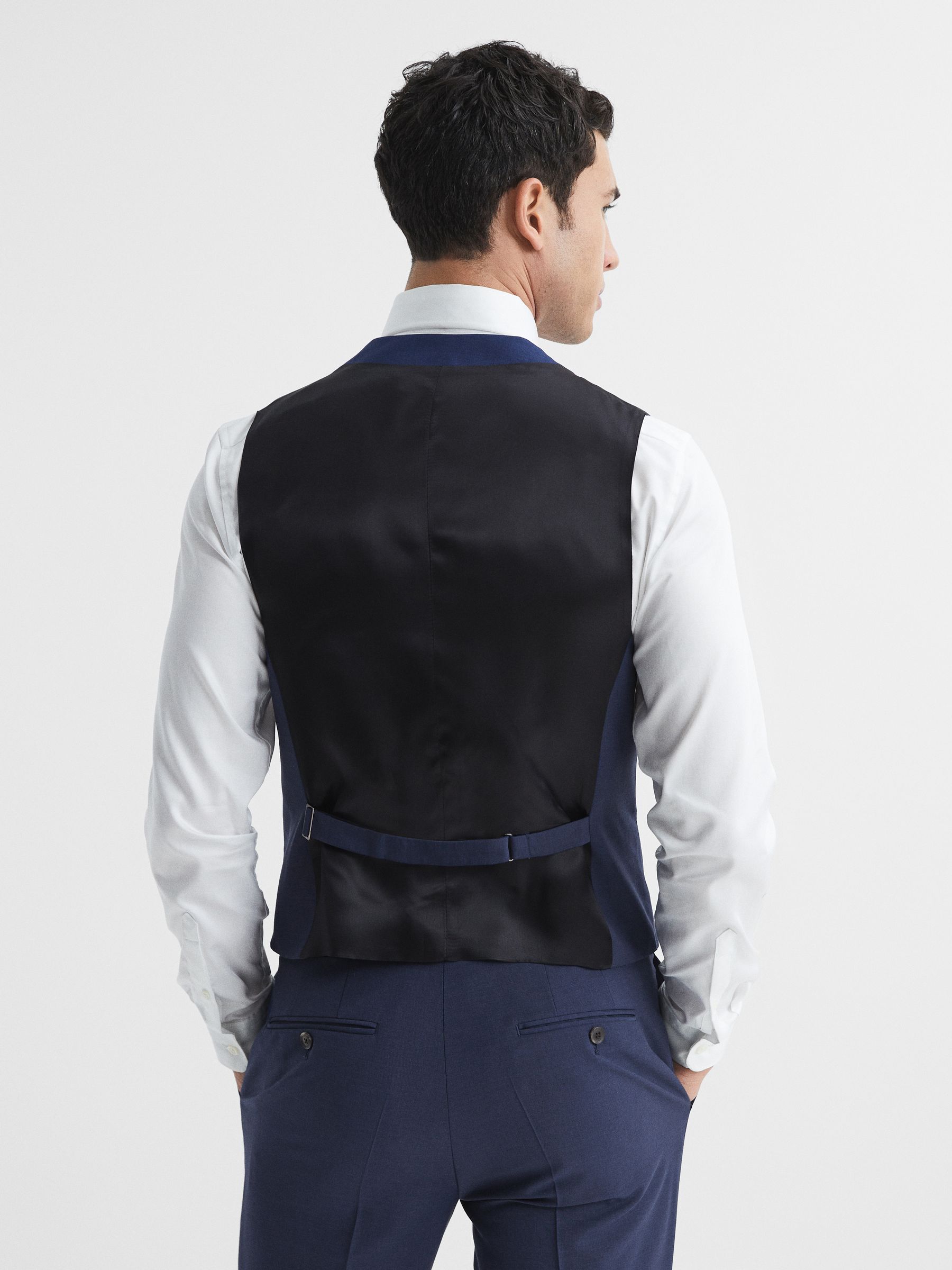 Slim Fit Waistcoat in Bright Blue - Image 5 of 6