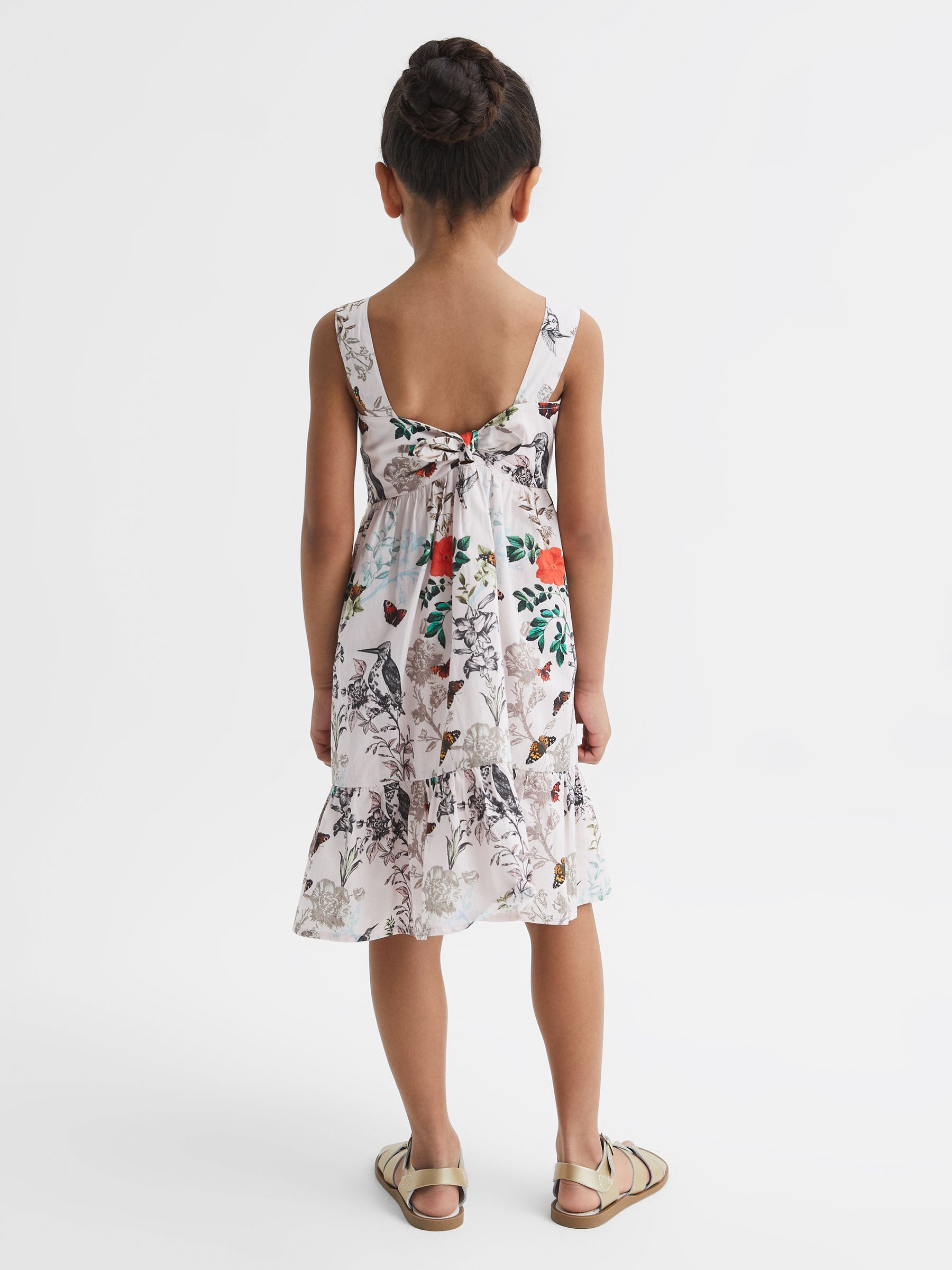 9-12 yrs Printed Strappy Dress in Ivory Print - Image 5 of 6