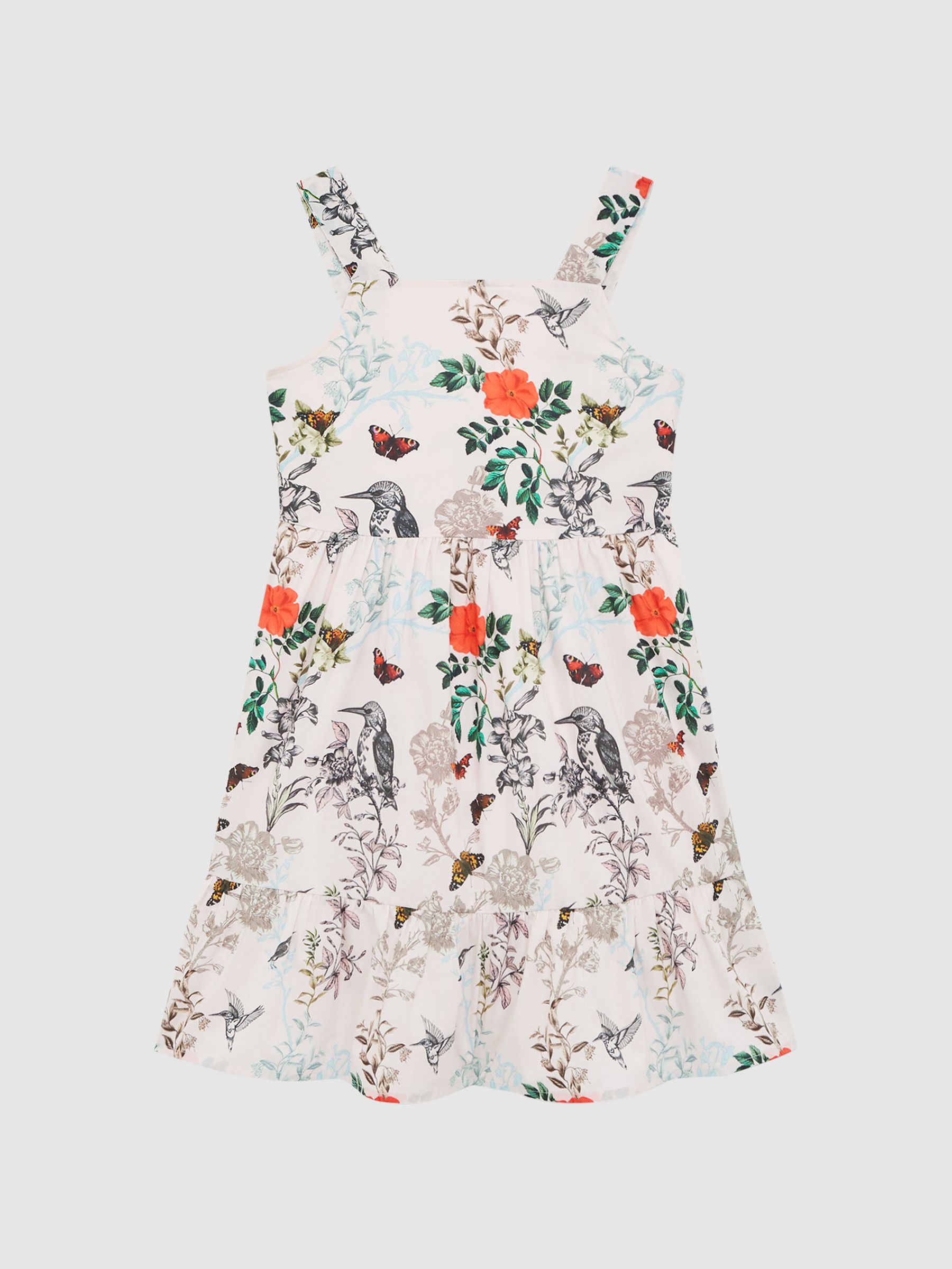 4-9 yrs Printed Strappy Dress in Ivory Print - Image 2 of 6