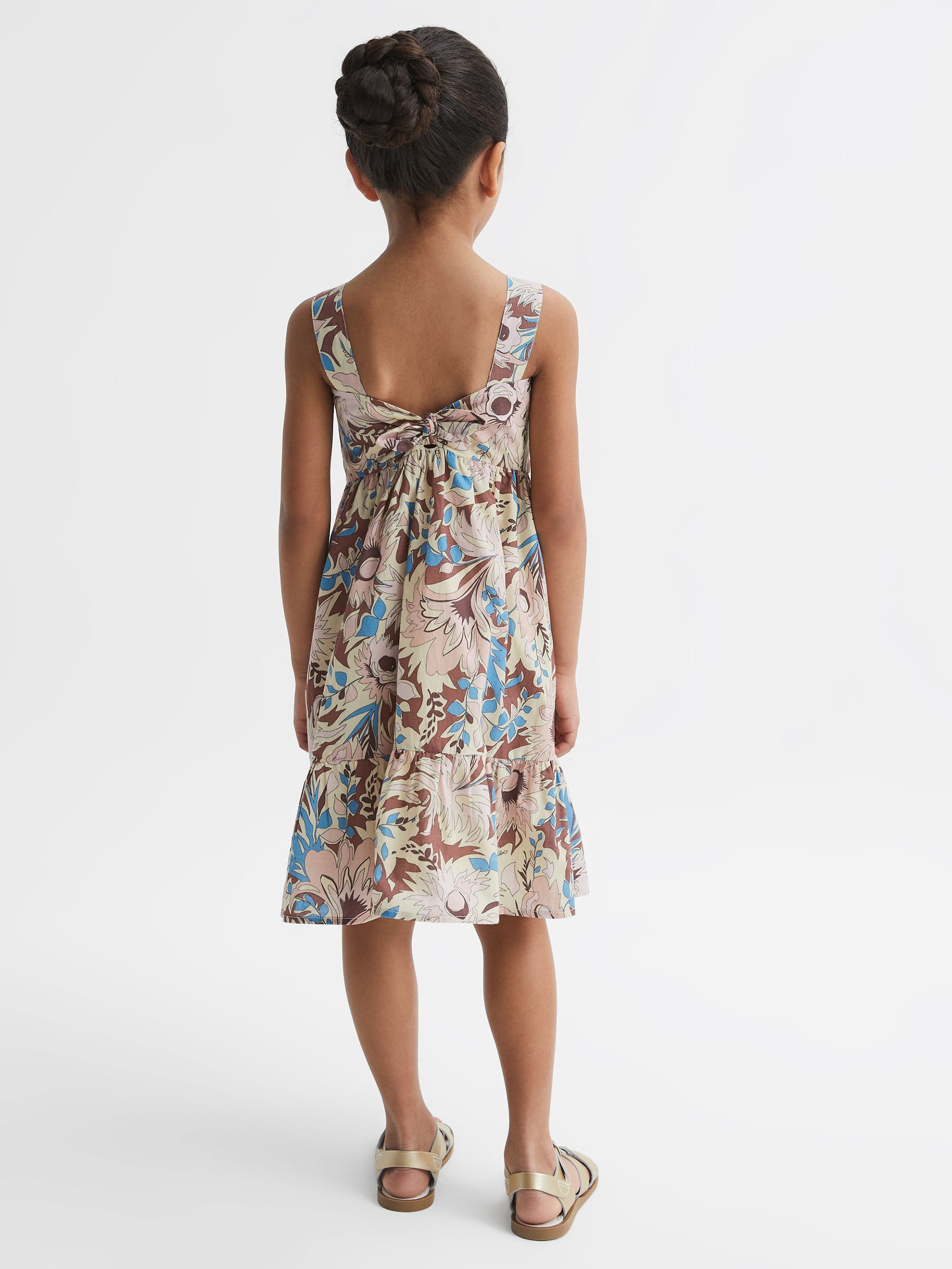9-12 yrs Printed Strappy Dress in Lilac - Image 5 of 6