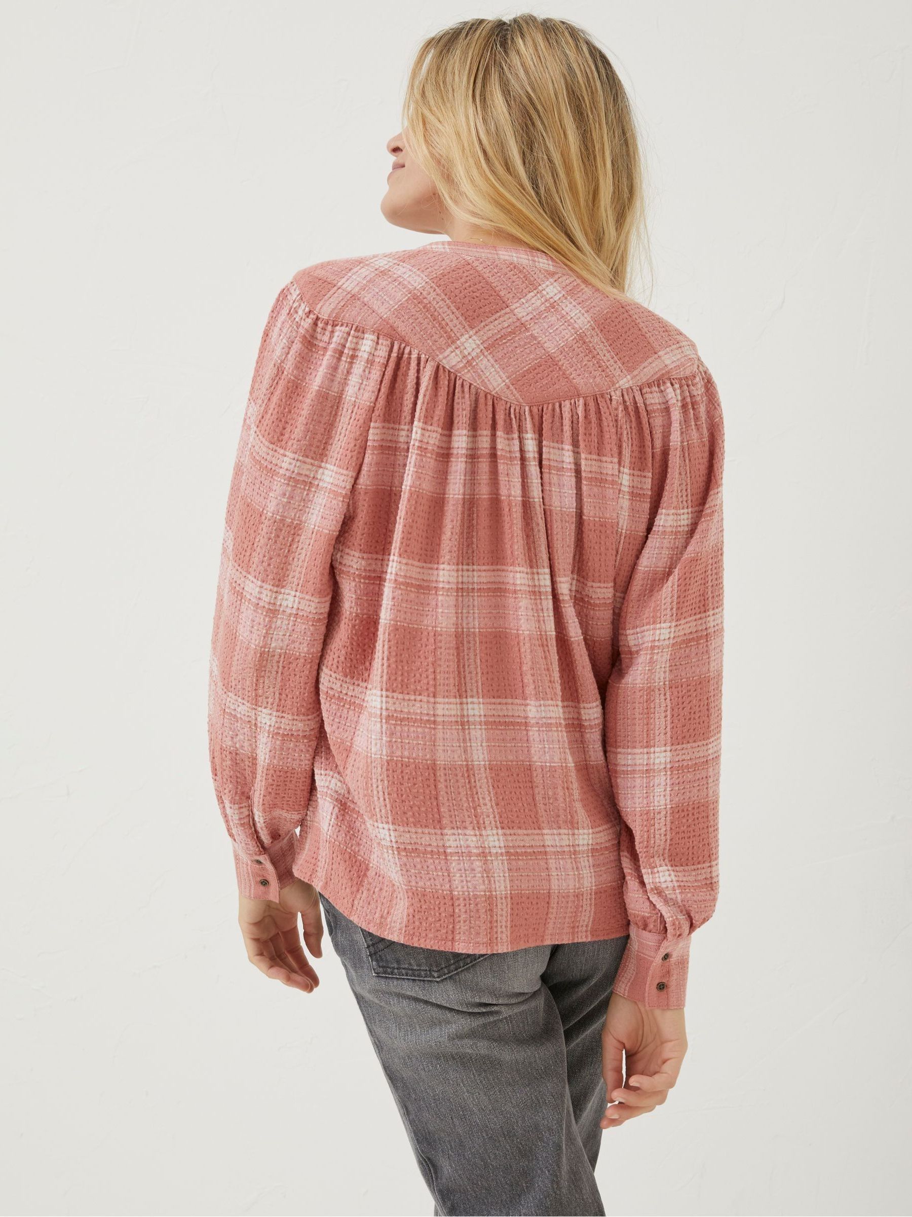 Brown Check Lou Blouse - Image 2 of 5 Brown Check Lou Blouse - Image 2 of 5