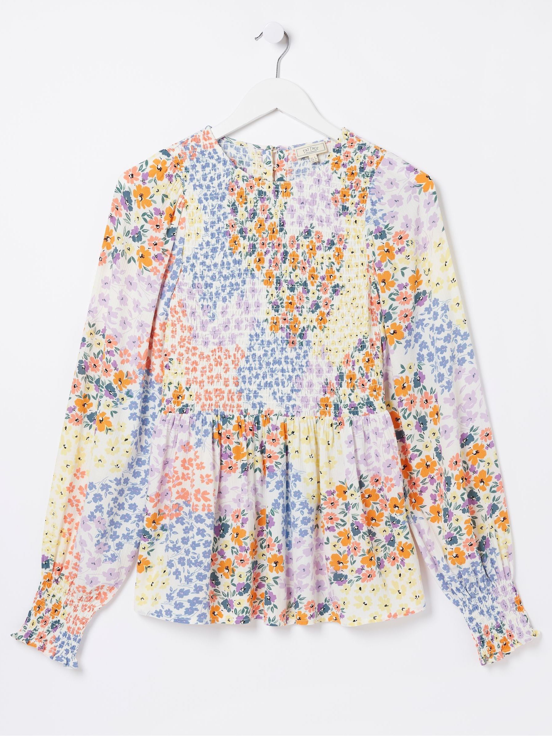 Natural Fran Meadow Patch Shirred Top - Image 5 of 5 Natural Fran Meadow Patch Shirred Top - Image 5 of 5