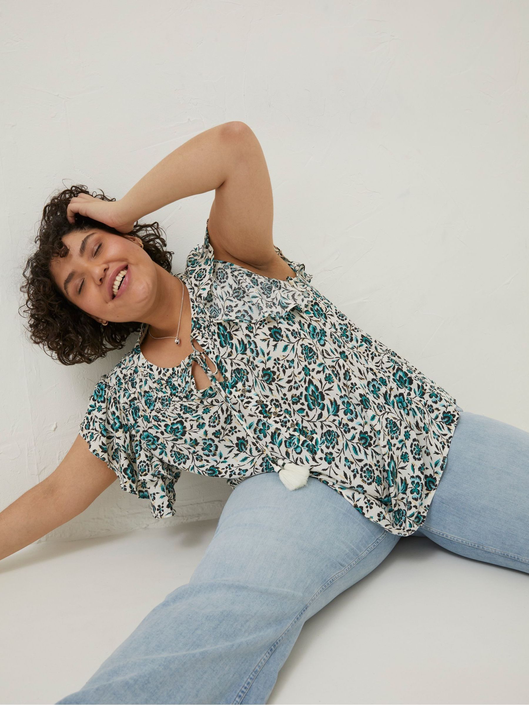 Natural Kai Sketched Floral Top - Image 3 of 3