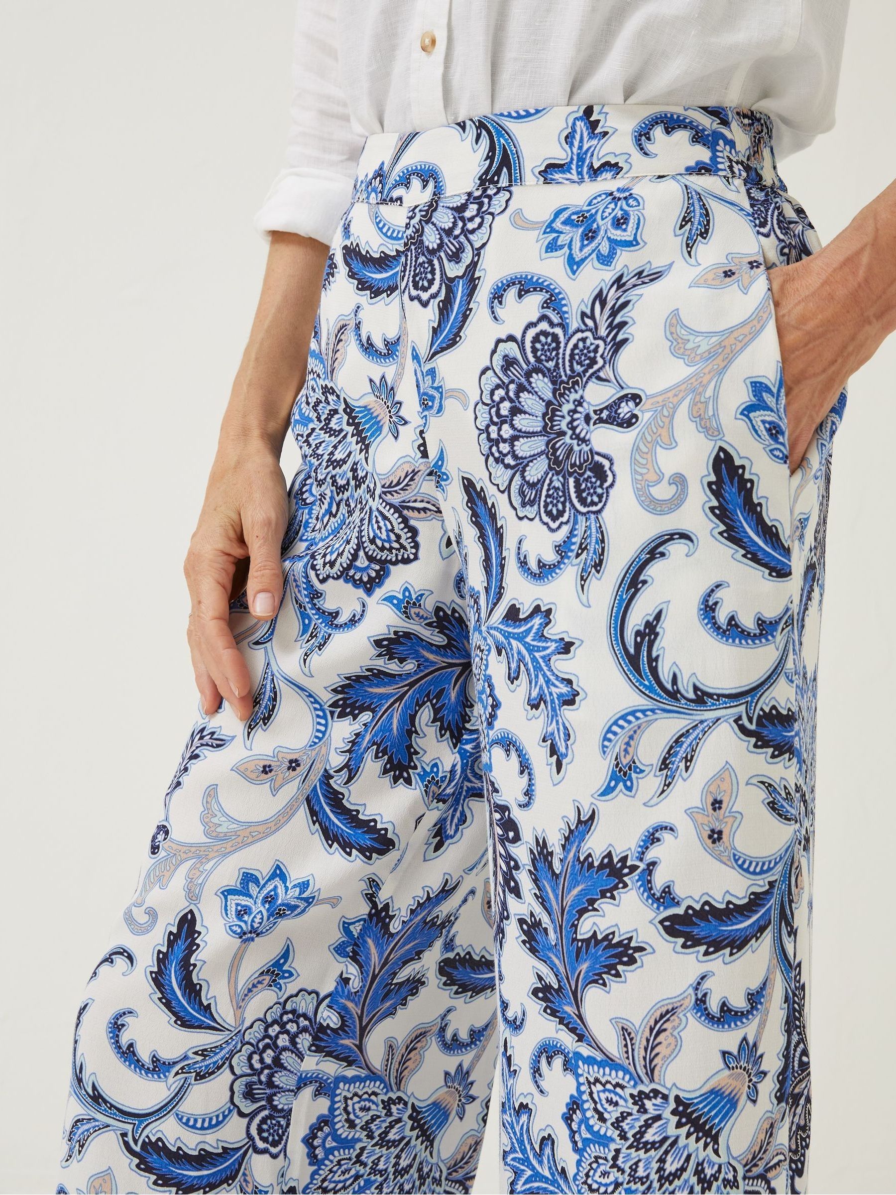 Natural Palace Floral Palazzo Trousers - Image 4 of 4