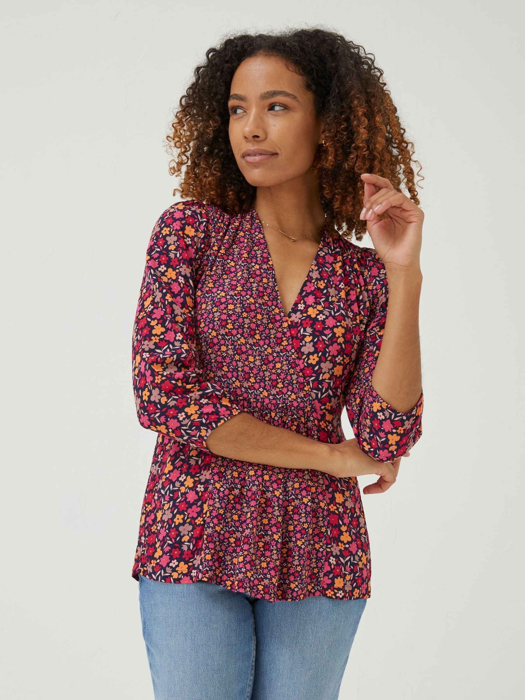 Red Frankie Retro Wrap Blouse - Image 1 of 5 Red Frankie Retro Wrap Blouse - Image 1 of 5