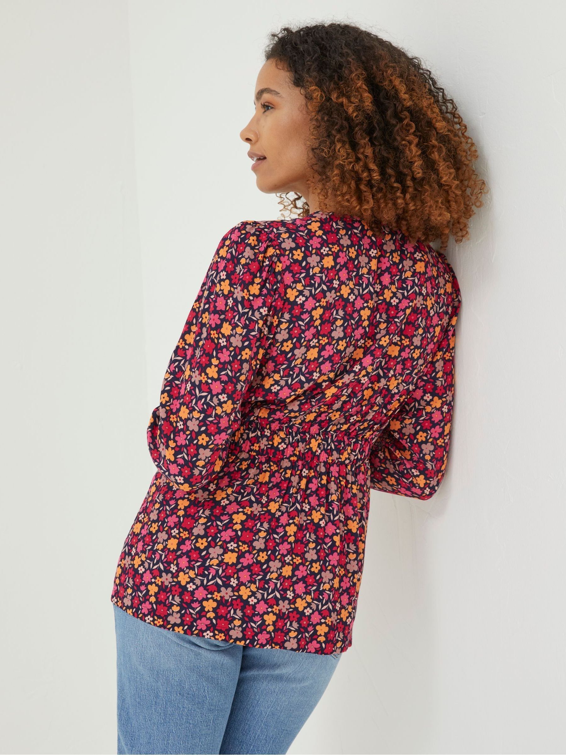 Red Frankie Retro Wrap Blouse - Image 2 of 5