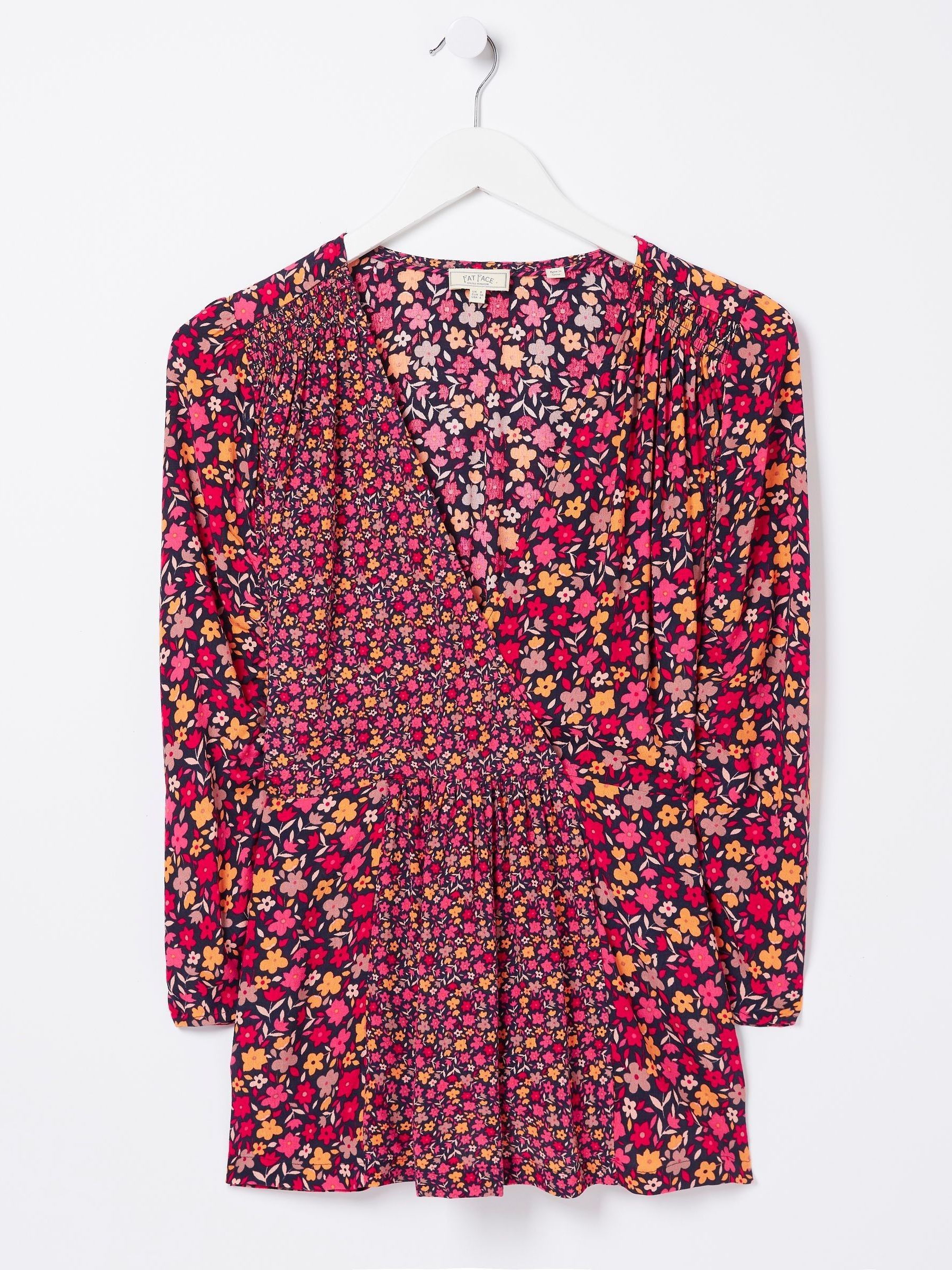 Red Frankie Retro Wrap Blouse - Image 5 of 5 Red Frankie Retro Wrap Blouse - Image 5 of 5