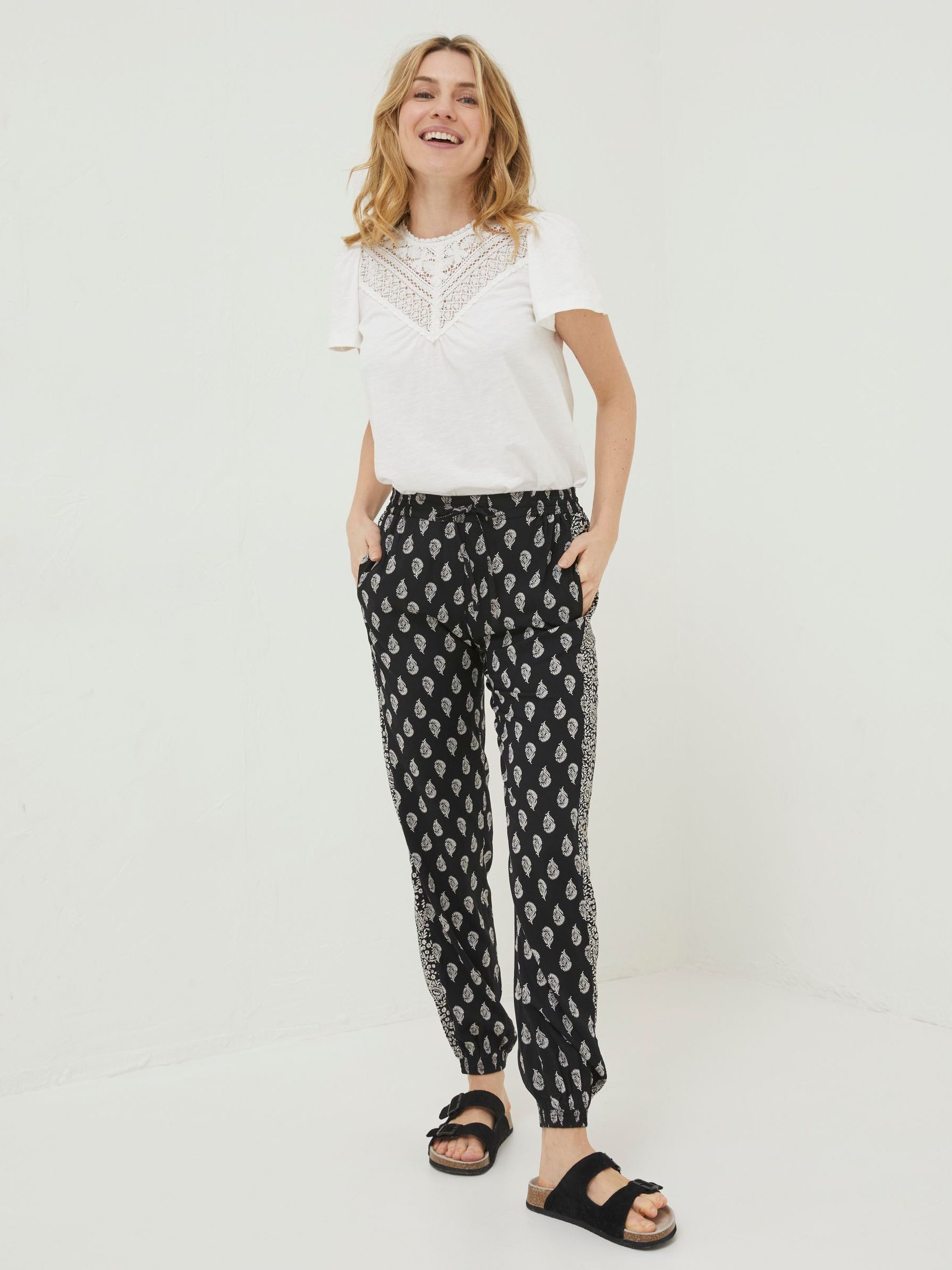 Black Lyme Batik Floral Trousers - Image 1 of 5