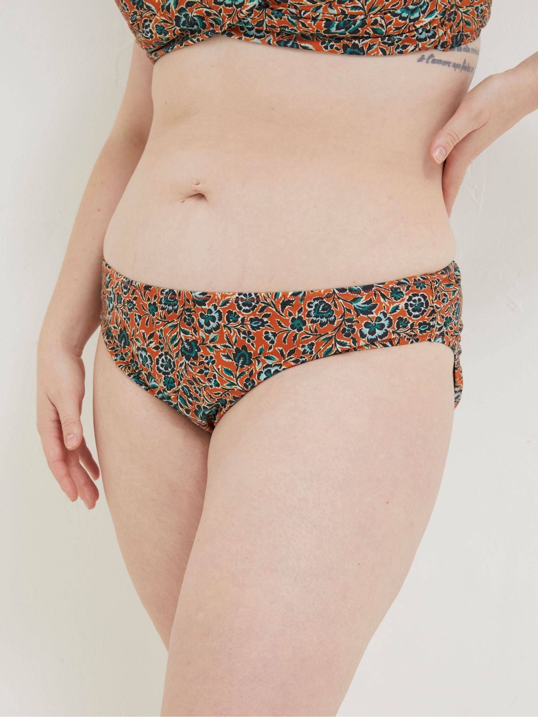 Orange Sketched Floral Bikini Bottoms - Image 3 of 4