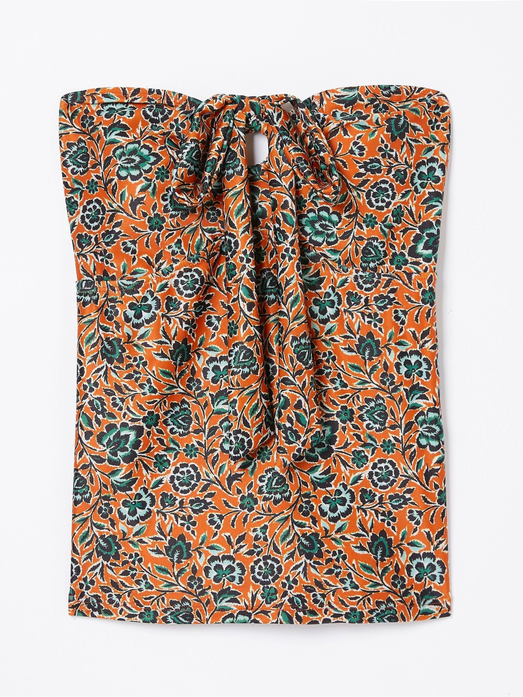 Orange Sketched Floral Tankini Top - Image 5 of 5