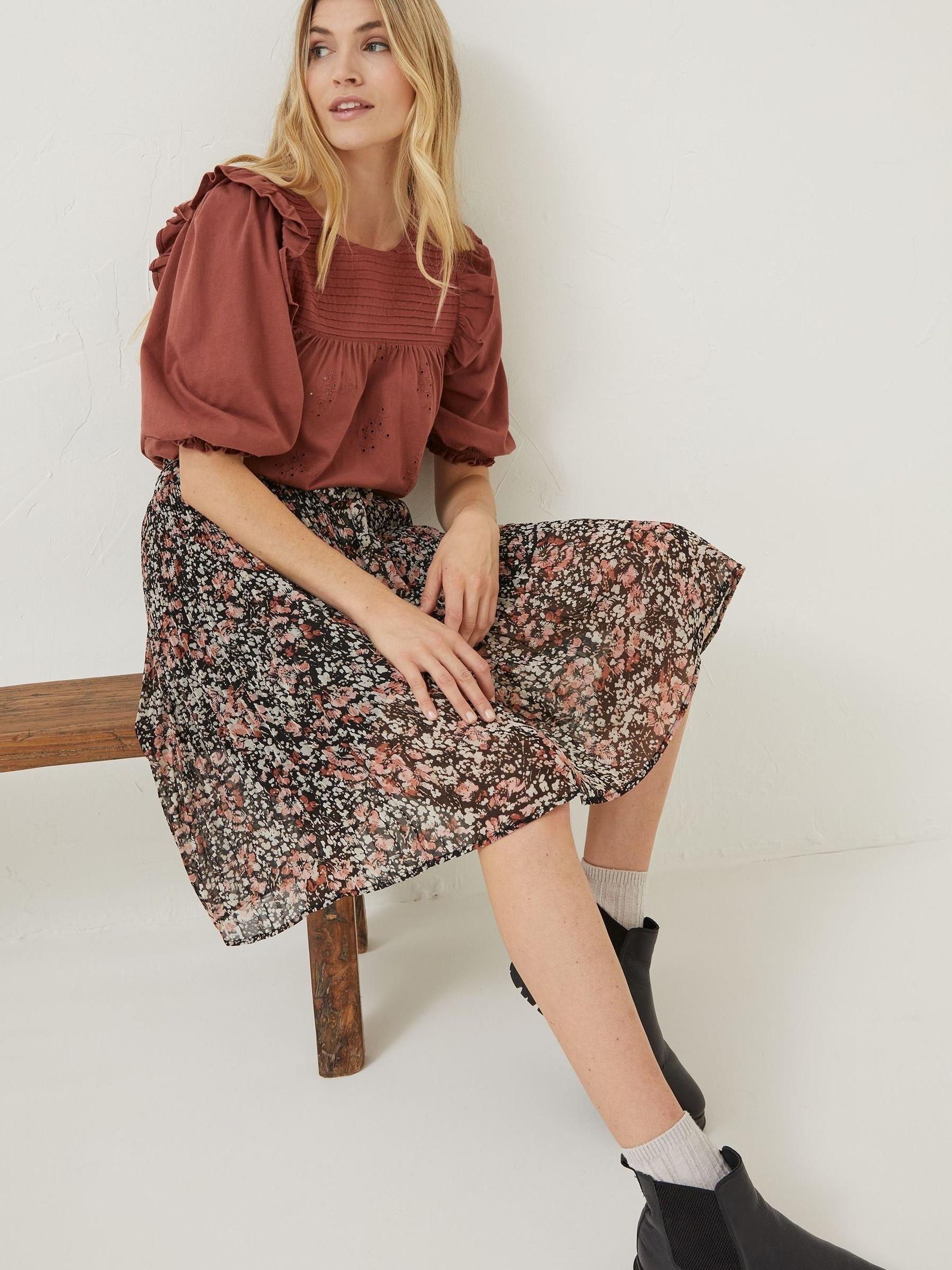 Black Blush Floral Kayleigh Skirt - Image 4 of 6