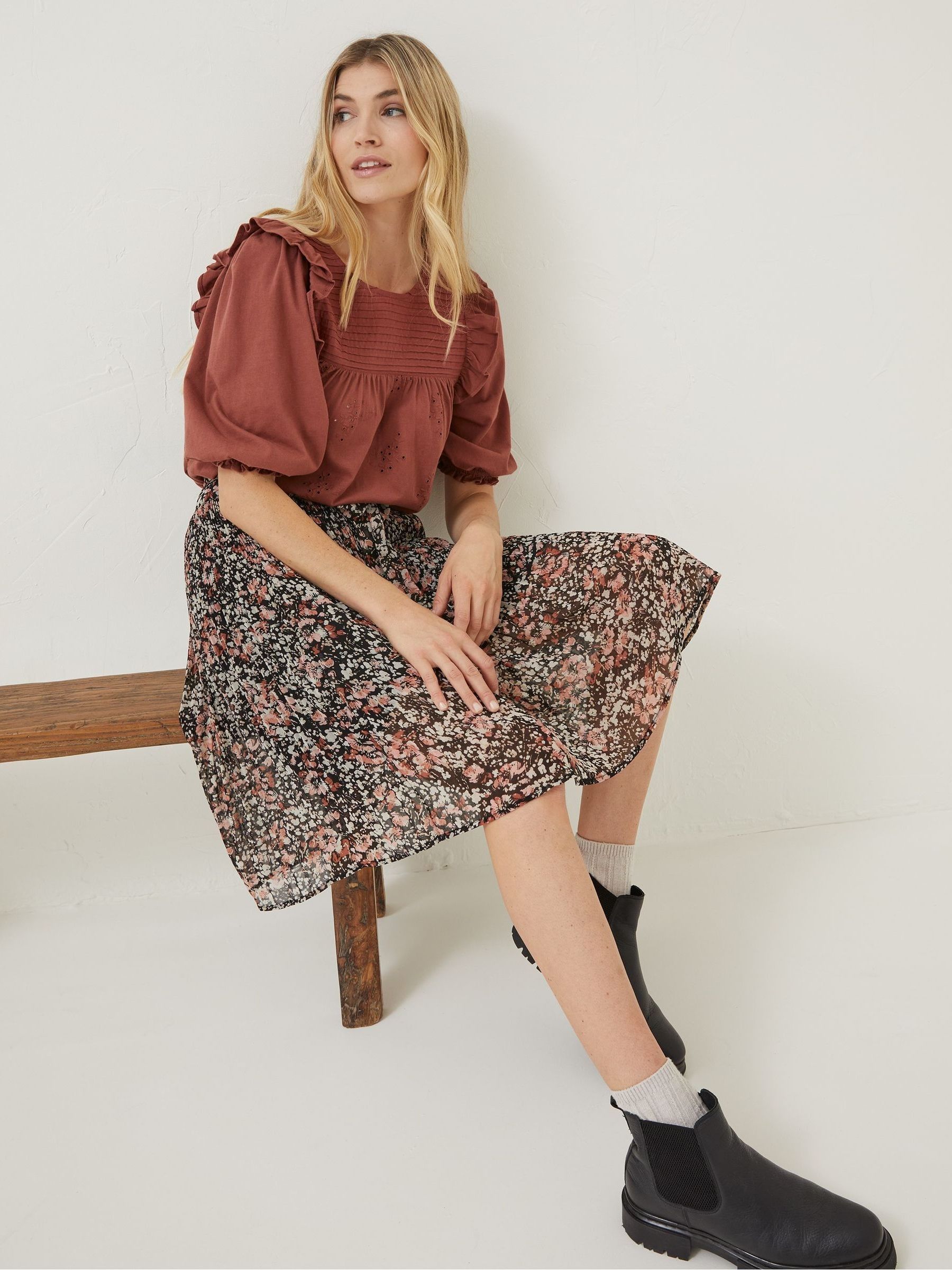 Black Blush Floral Kayleigh Skirt - Image 5 of 5 Black Blush Floral Kayleigh Skirt - Image 5 of 5