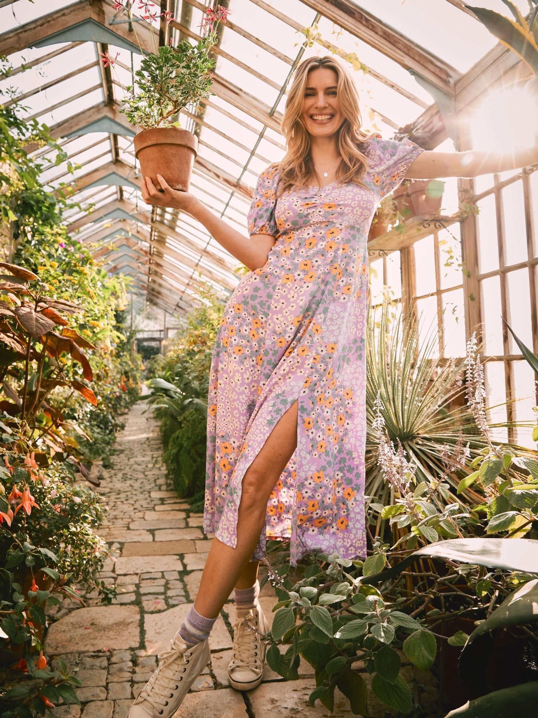 Purple Tania Meadow Midi Dress - Image 1 of 9 Purple Tania Meadow Midi Dress - Image 1 of 9