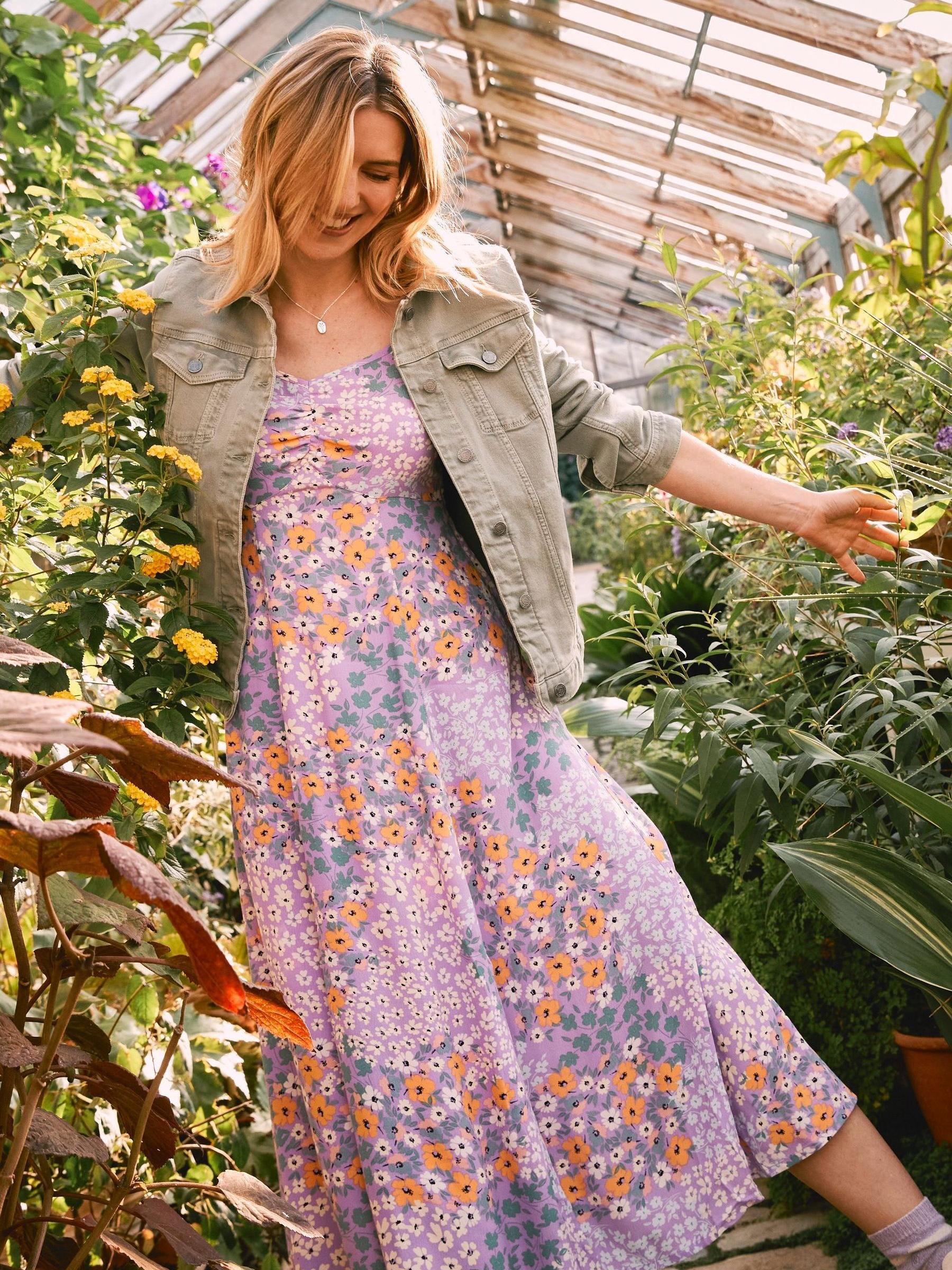 Purple Tania Meadow Midi Dress - Image 2 of 9