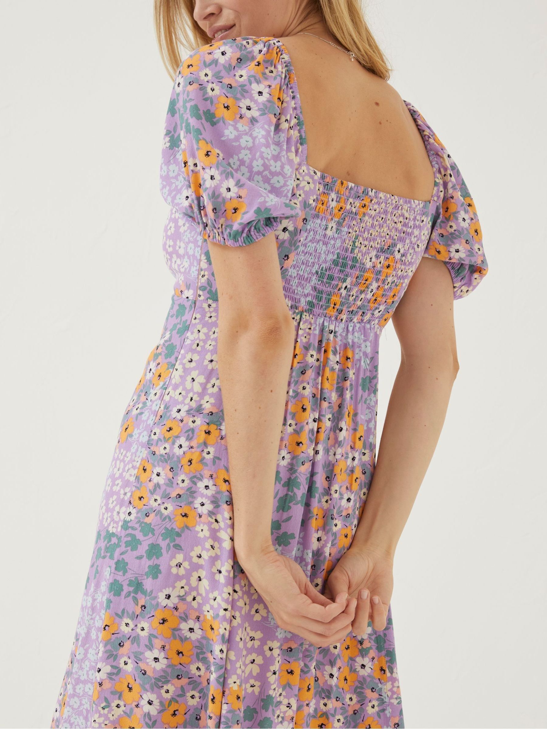 Purple Tania Meadow Midi Dress | FatFace