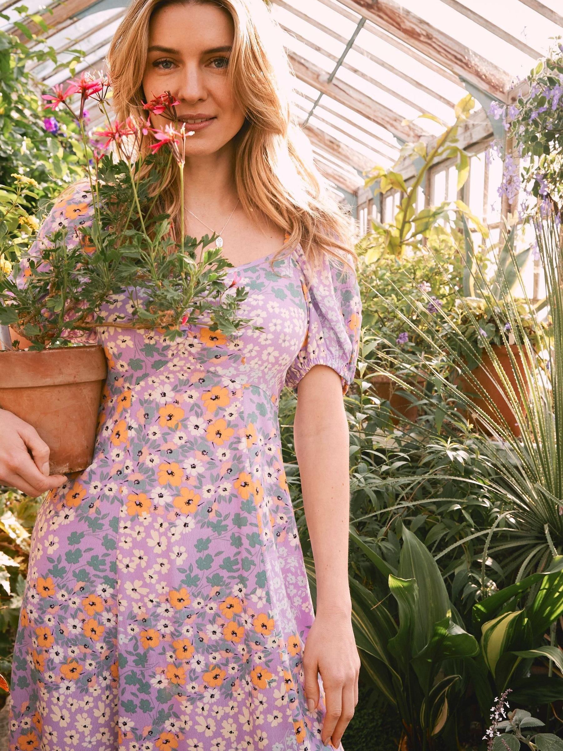 Purple Tania Meadow Midi Dress - Image 3 of 9