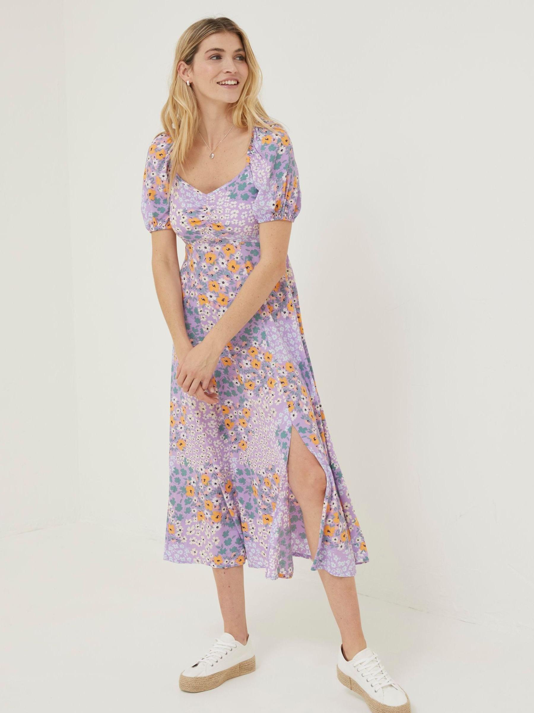Purple Tania Meadow Midi Dress - Image 6 of 9