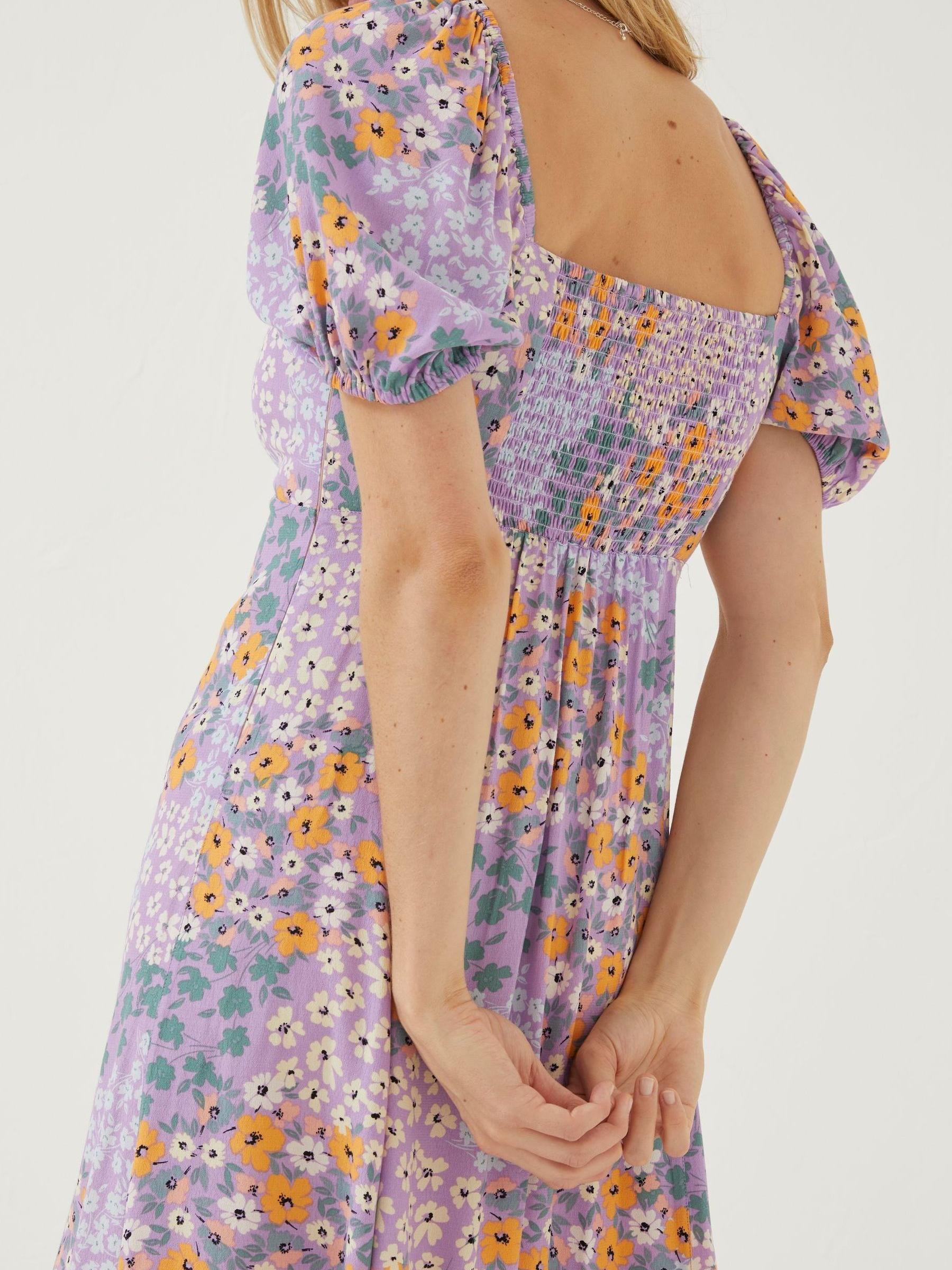 Purple Tania Meadow Midi Dress - Image 7 of 9