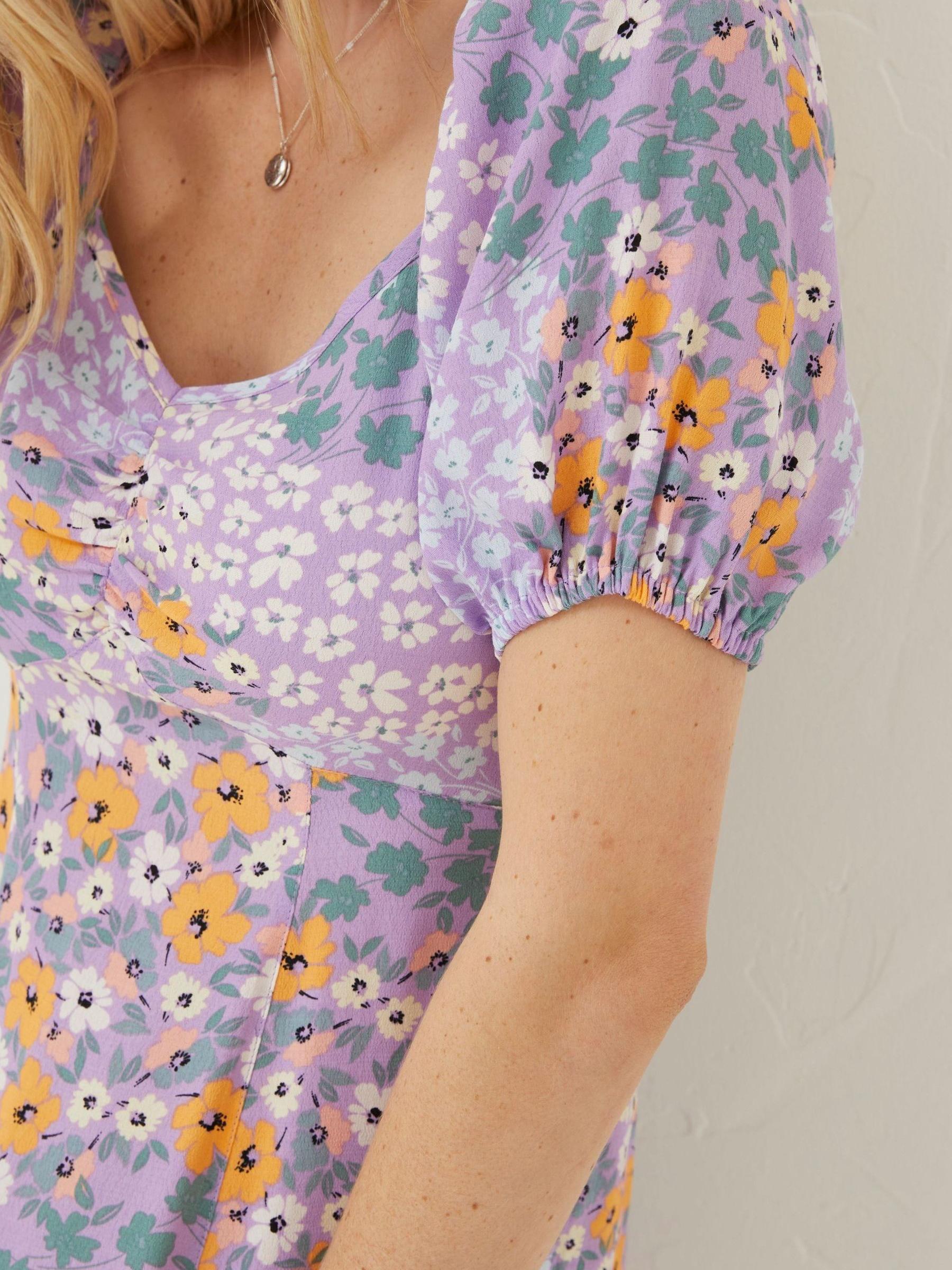 Purple Tania Meadow Midi Dress - Image 8 of 9