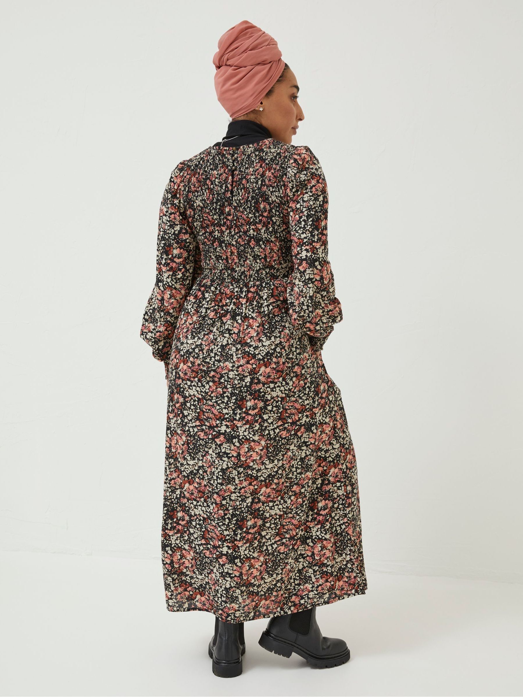 Black Fern Blush Floral Midi Dress - Image 2 of 6