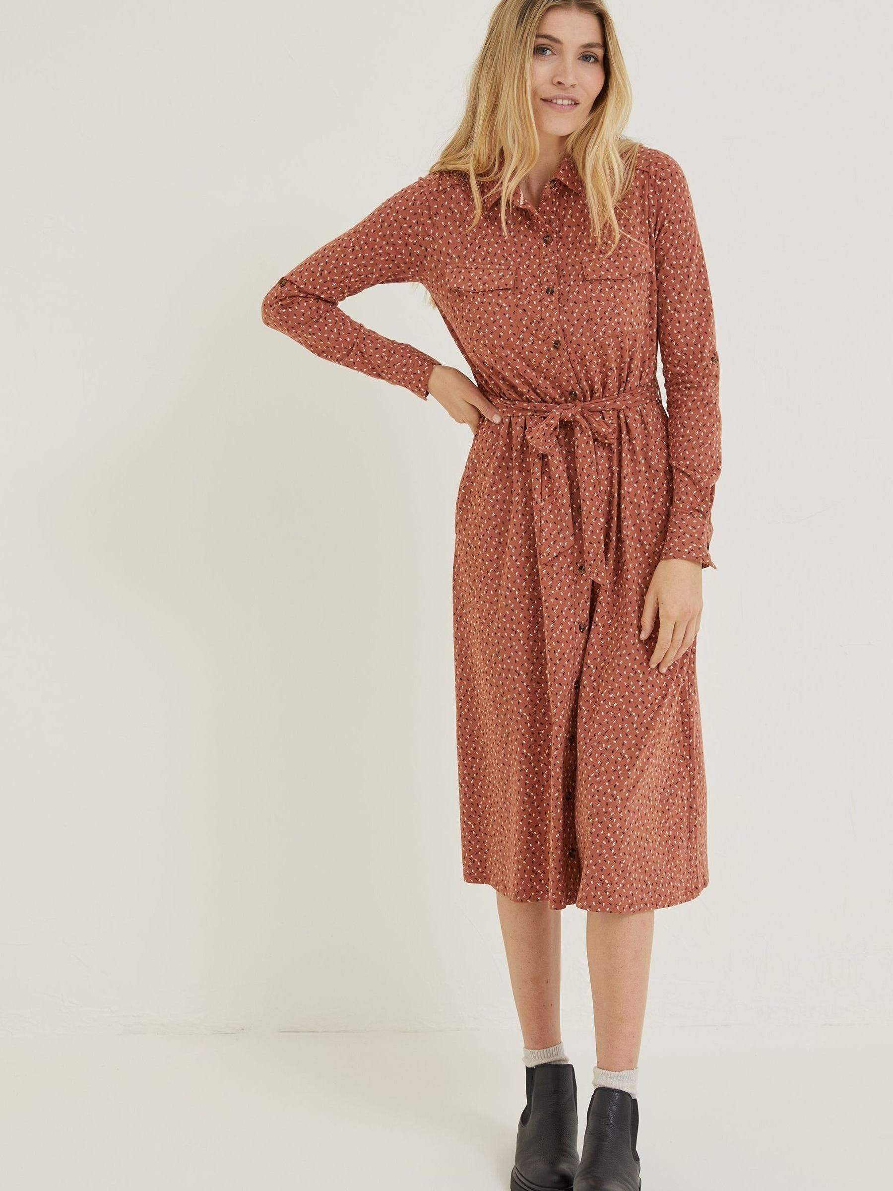Brown Seed Geo Sarah Jersey Dress - Image 1 of 4