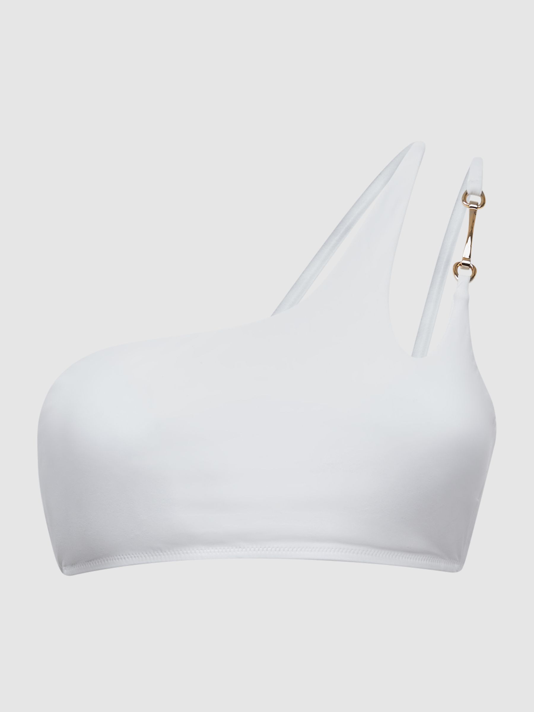 One Shoulder Bikini Top in White - Image 2 of 7