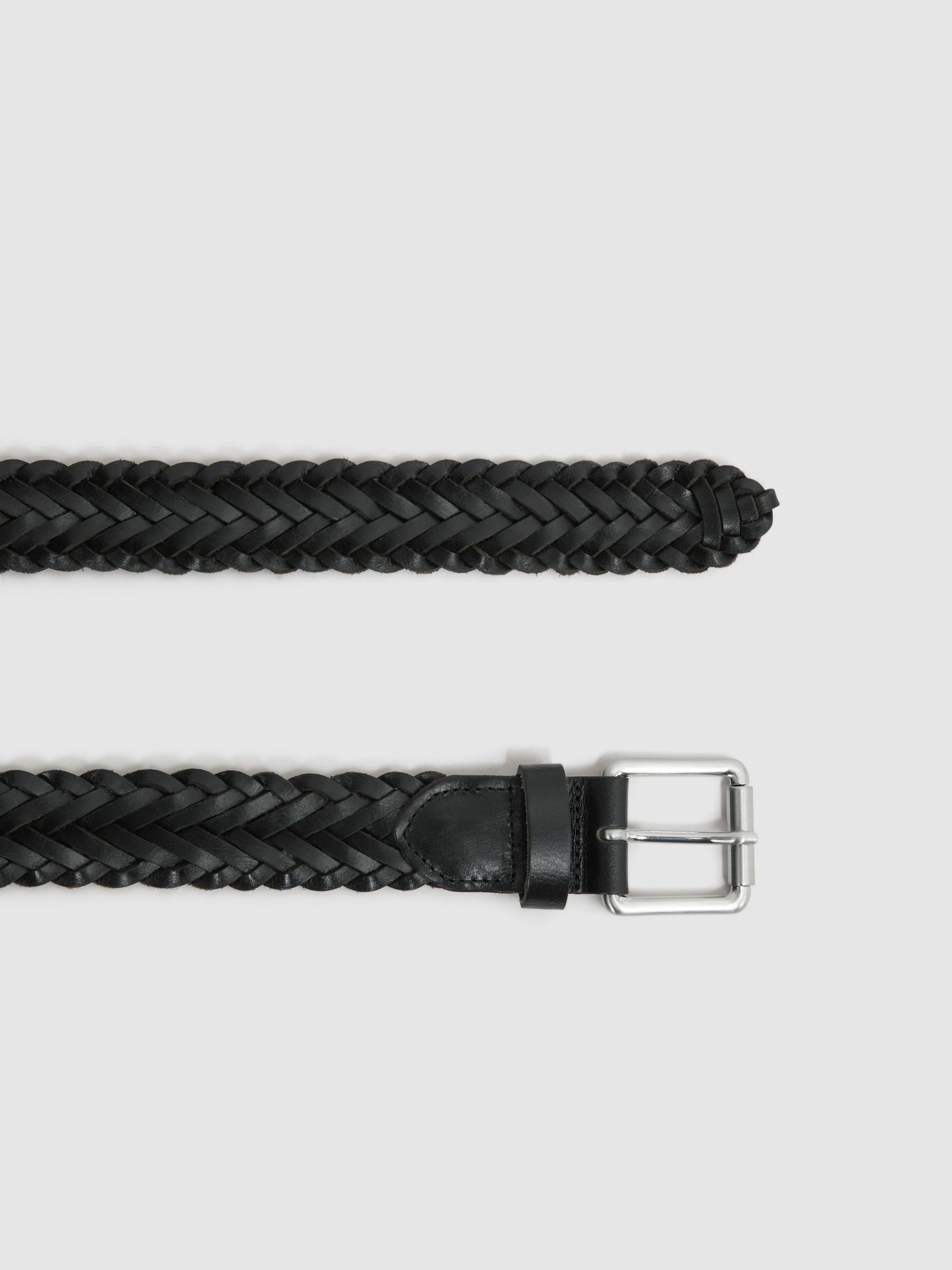 Woven Leather Belt in Black - Image 10 of 10