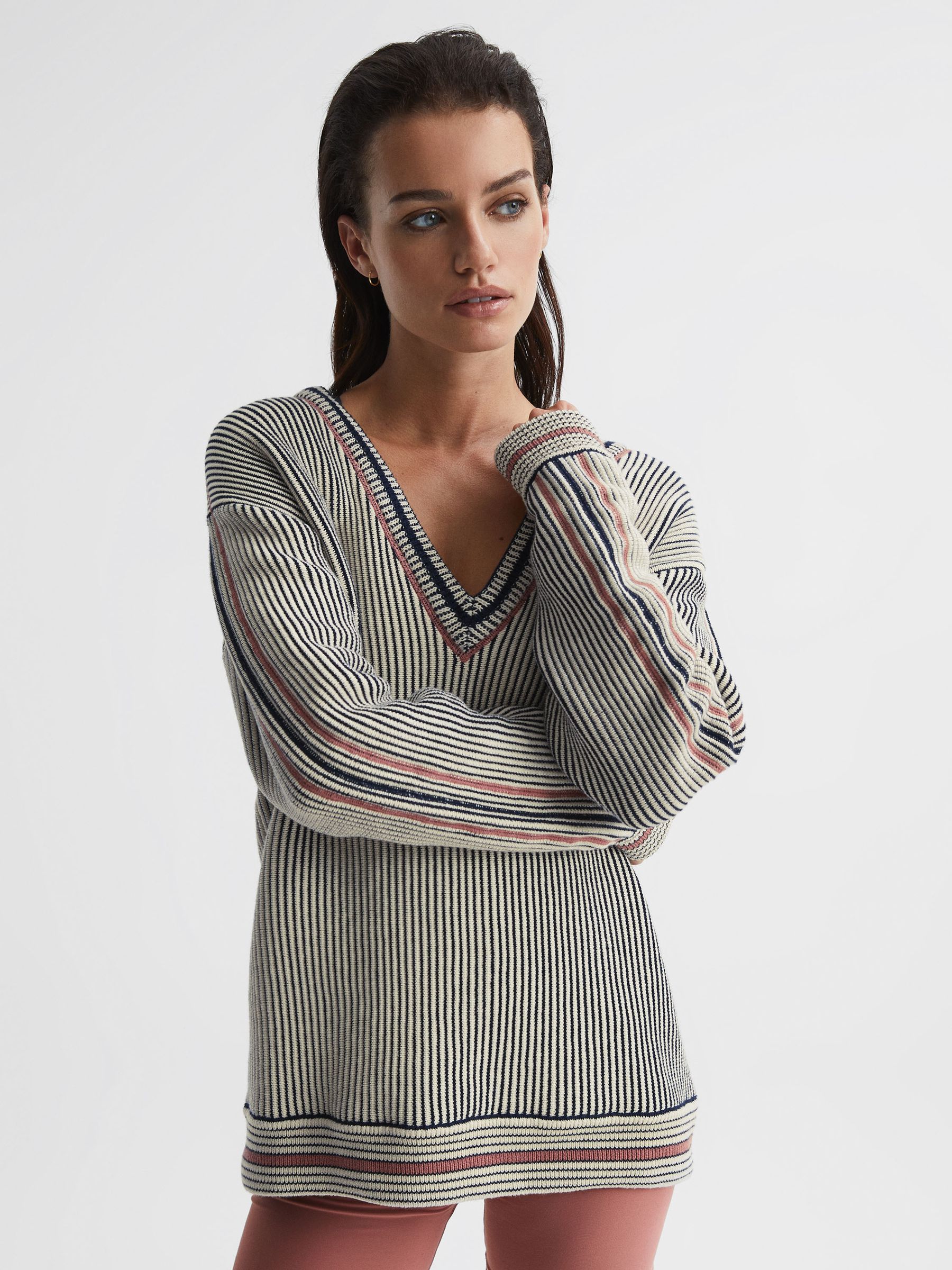 The Upside Knitted Sweater in Navy - Image 1 of 5