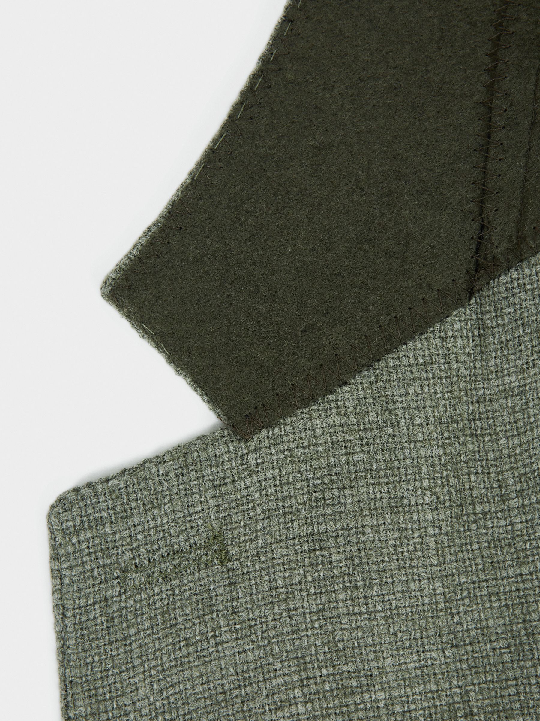 Slim Fit Textured Wool Blend Blazer in Sage - Image 9 of 9