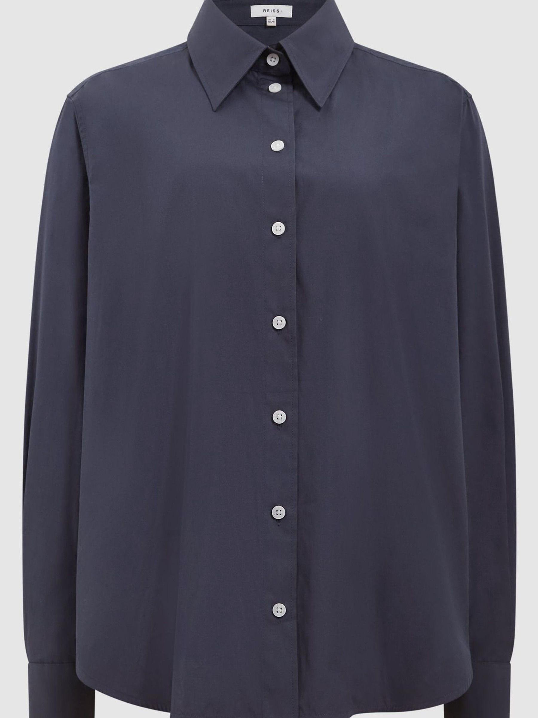 Cotton Shirt in Navy - Image 2 of 6