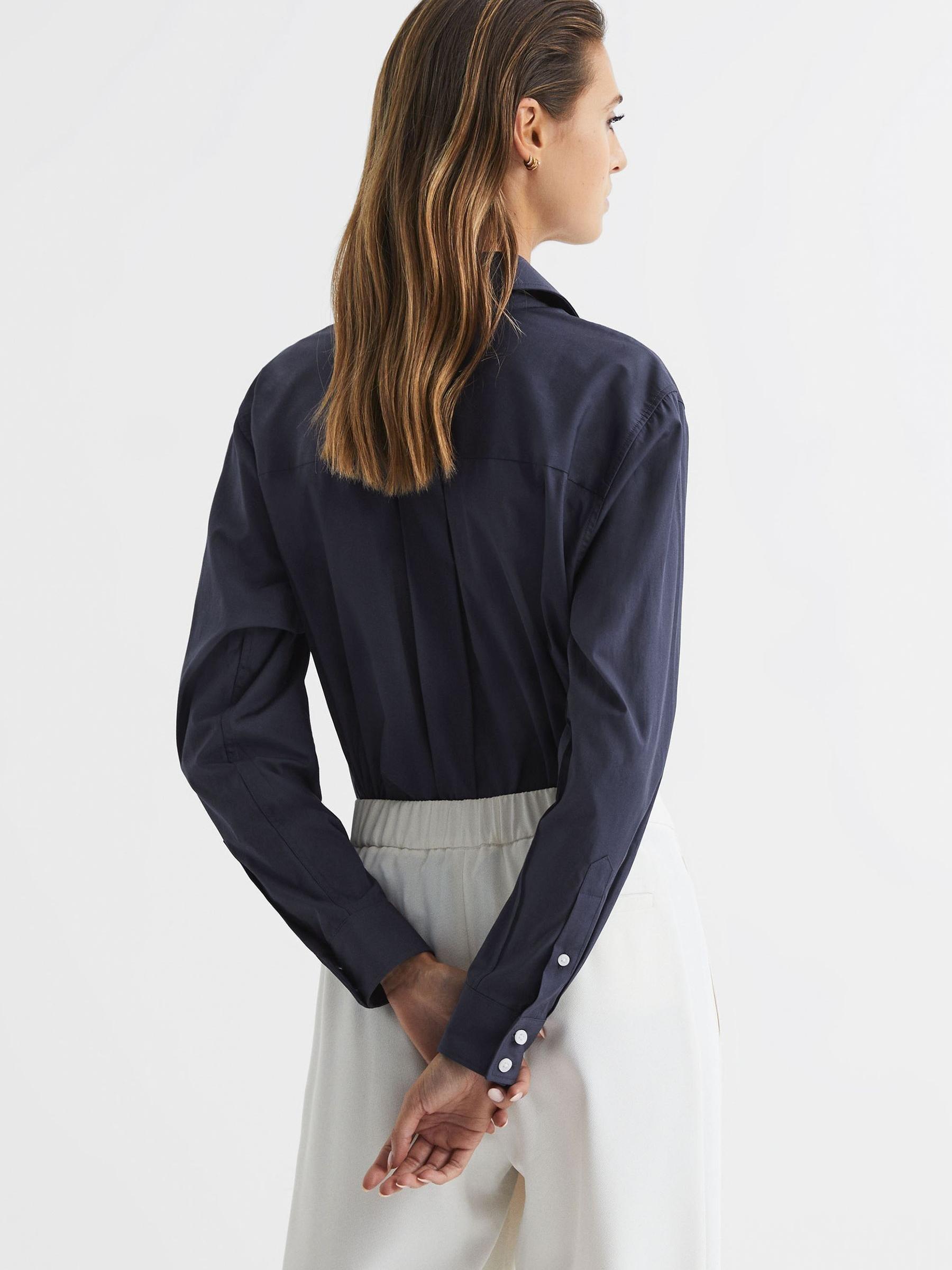 Cotton Shirt in Navy - Image 5 of 6