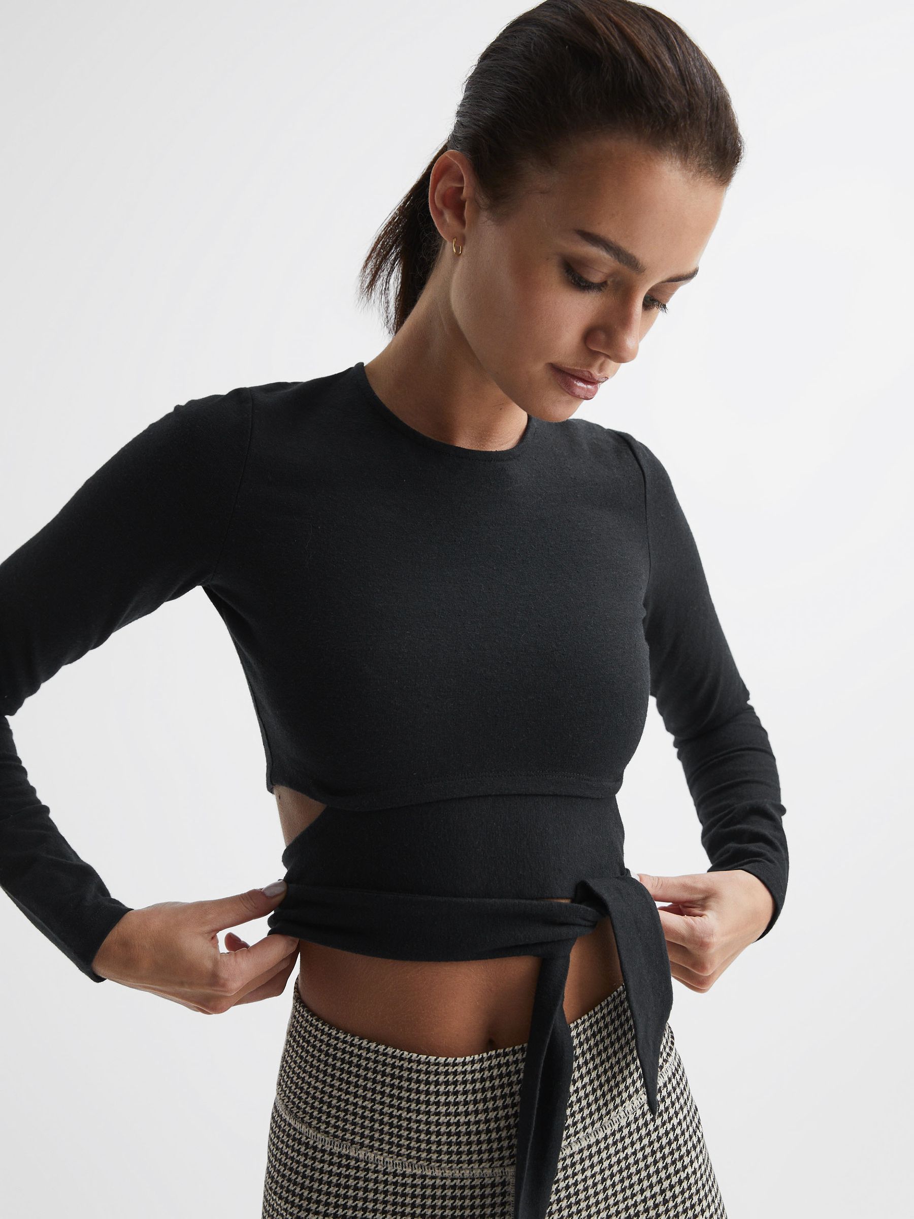 The Upside Tie Detail Top in Black - Image 1 of 7 The Upside Tie Detail Top in Black - Image 1 of 7