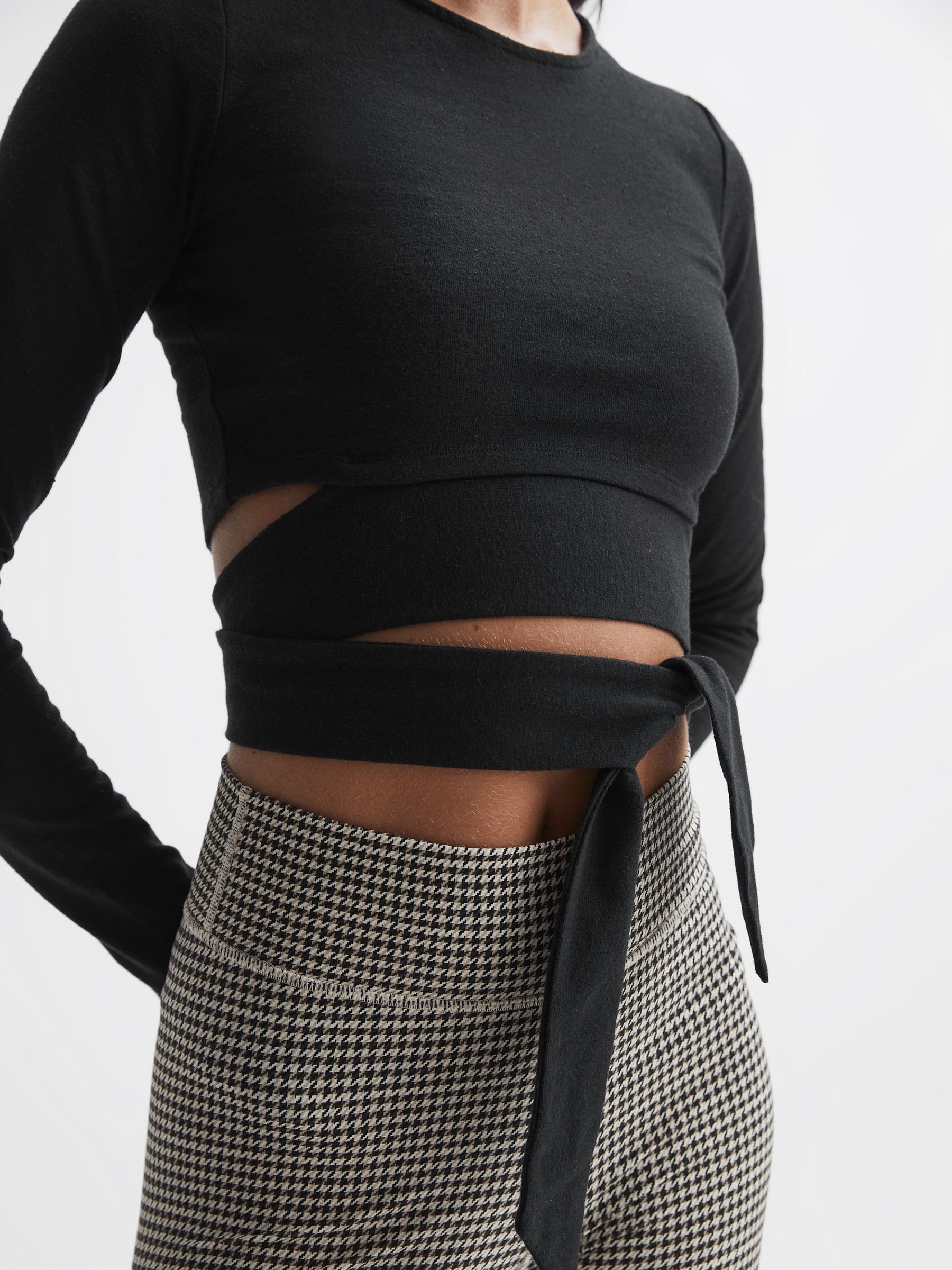 The Upside Tie Detail Top in Black - Image 4 of 7